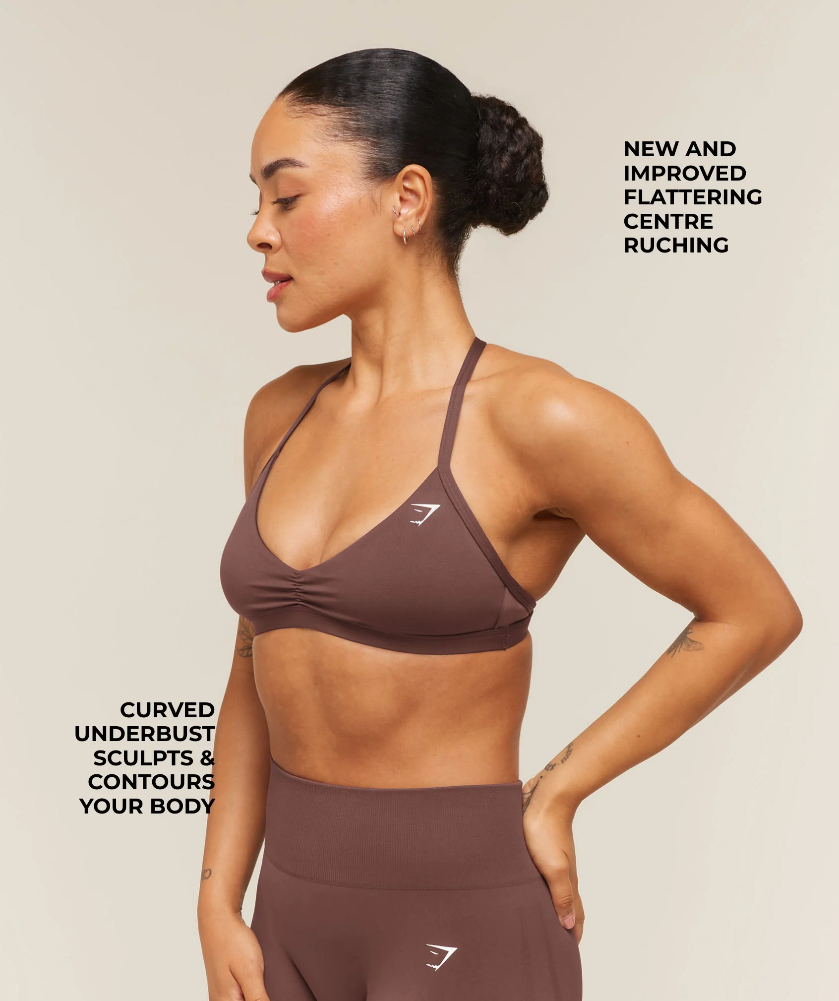 Gymshark Minimal Sports Bra 2.0 - Espresso Brown - Image 4