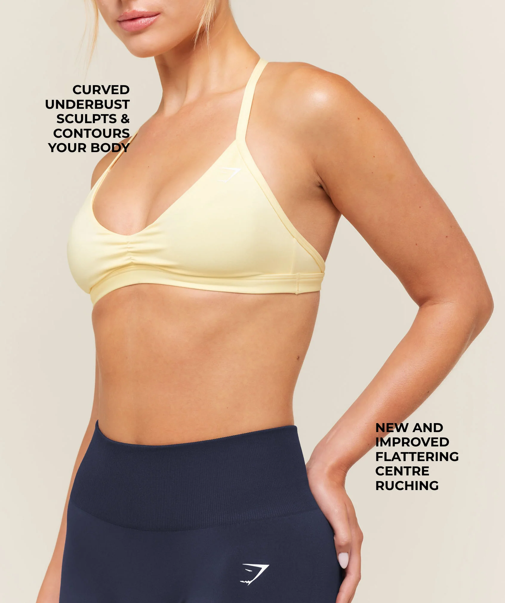 Gymshark Minimal Sports Bra 2.0 - Butter Yellow - Image 4