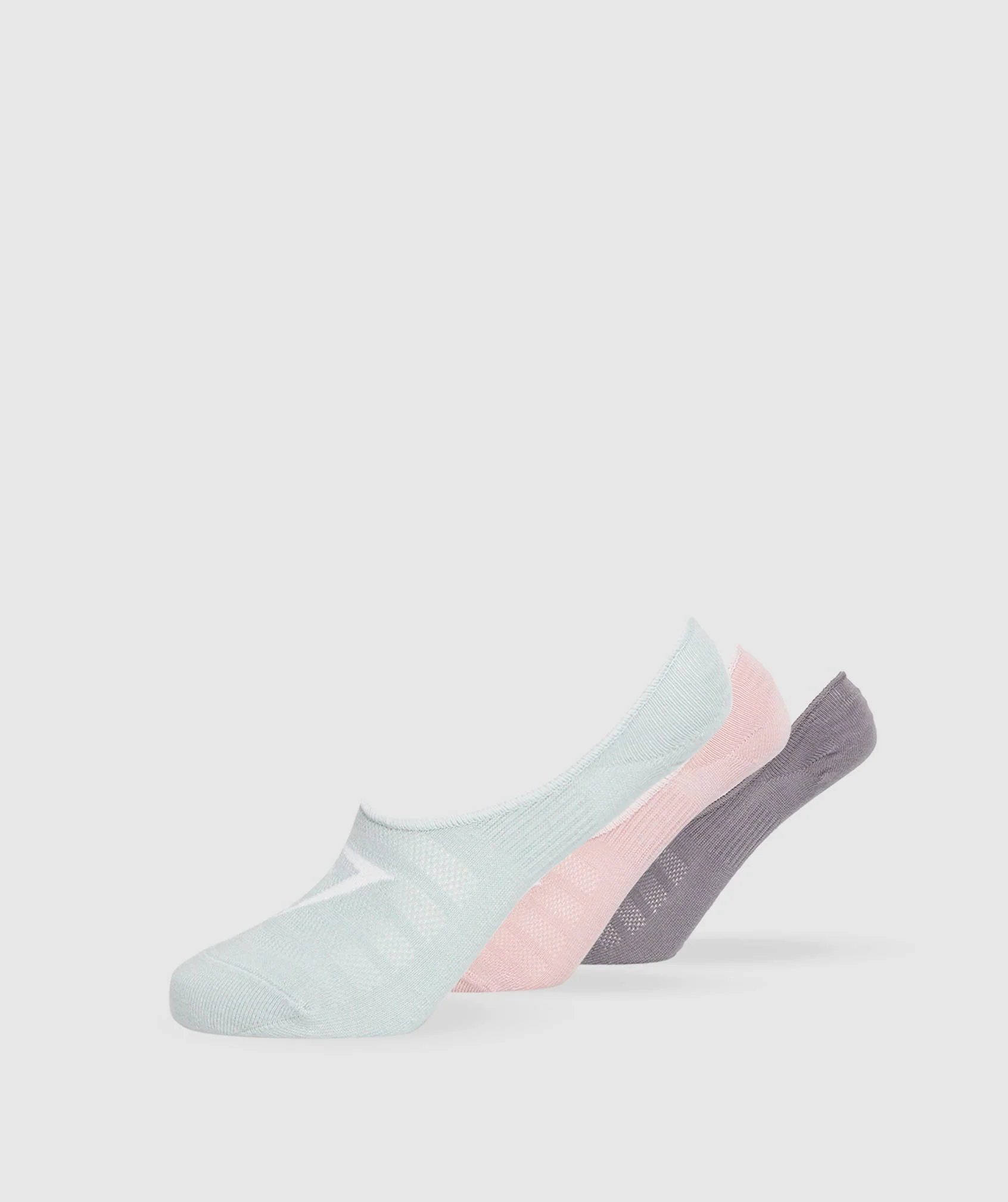 Gymshark No Show Socks 3pk - Fresh Blue/Light Pink/Fog Purple