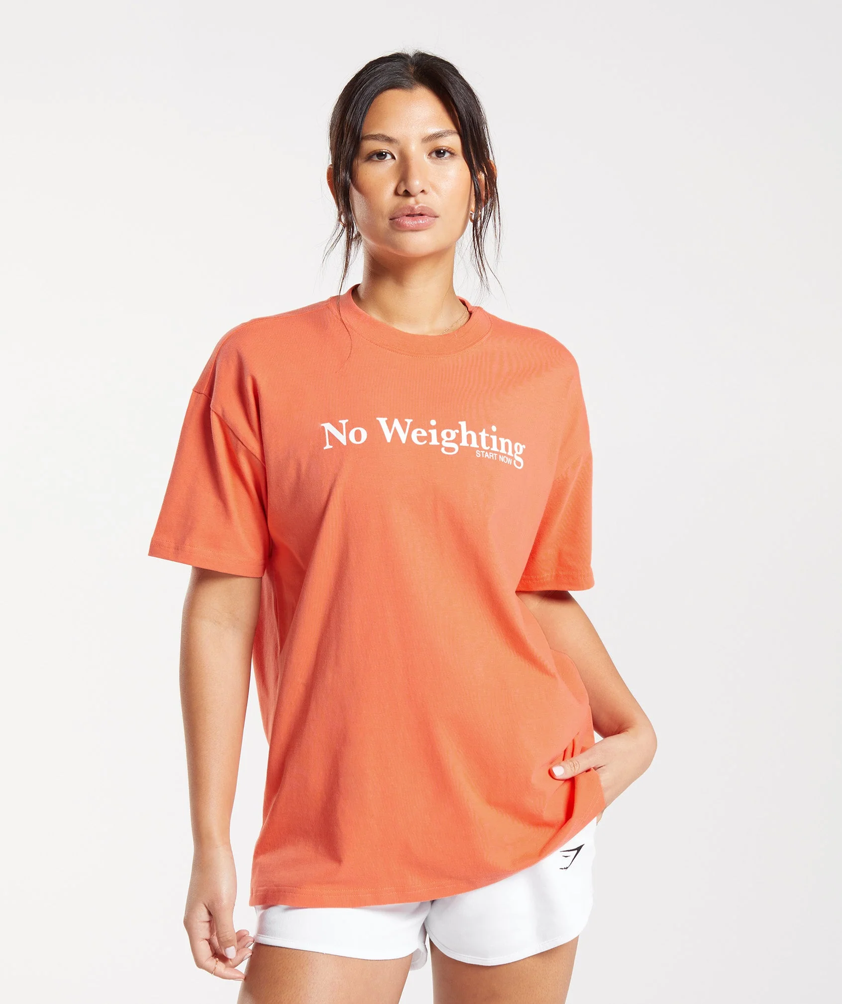 Gymshark No Weighting Oversized T-Shirt - Aerospace Orange