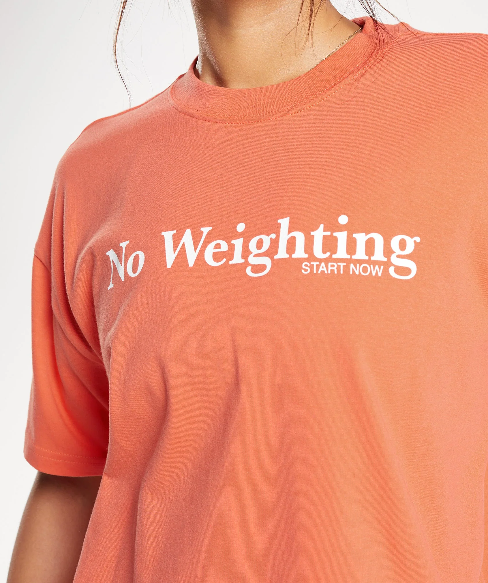 Gymshark No Weighting Oversized T-Shirt - Aerospace Orange - Image 3