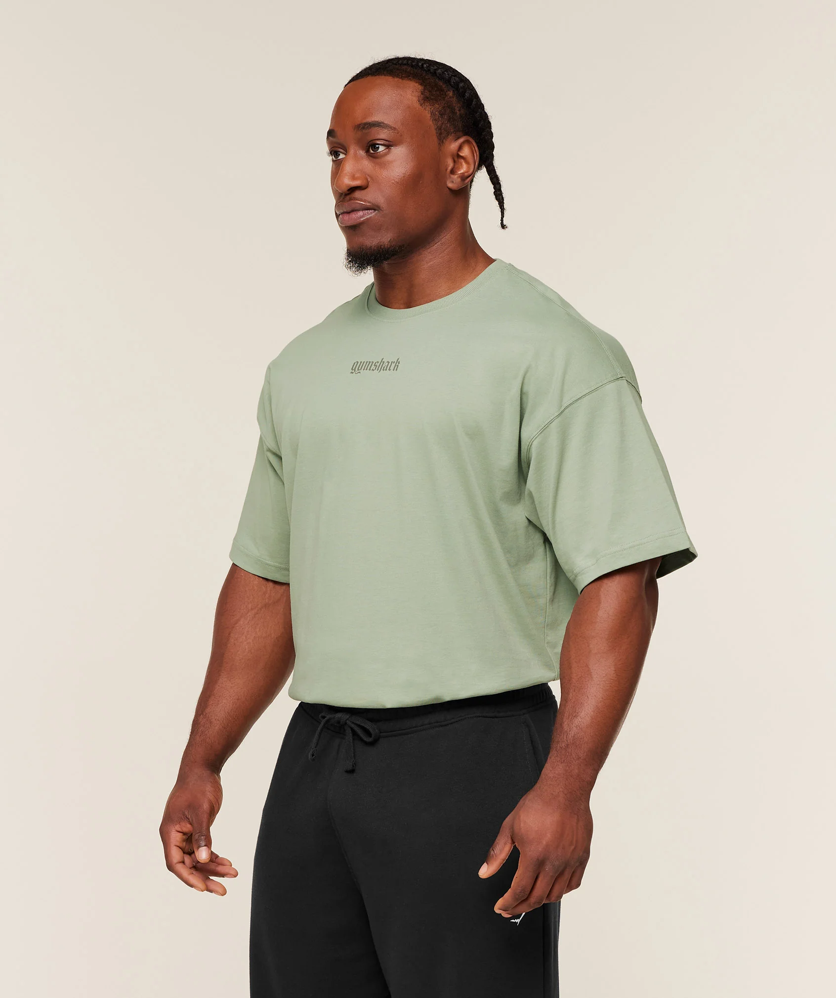 Gymshark Olde English T-Shirt - GS Haze Green - Image 4