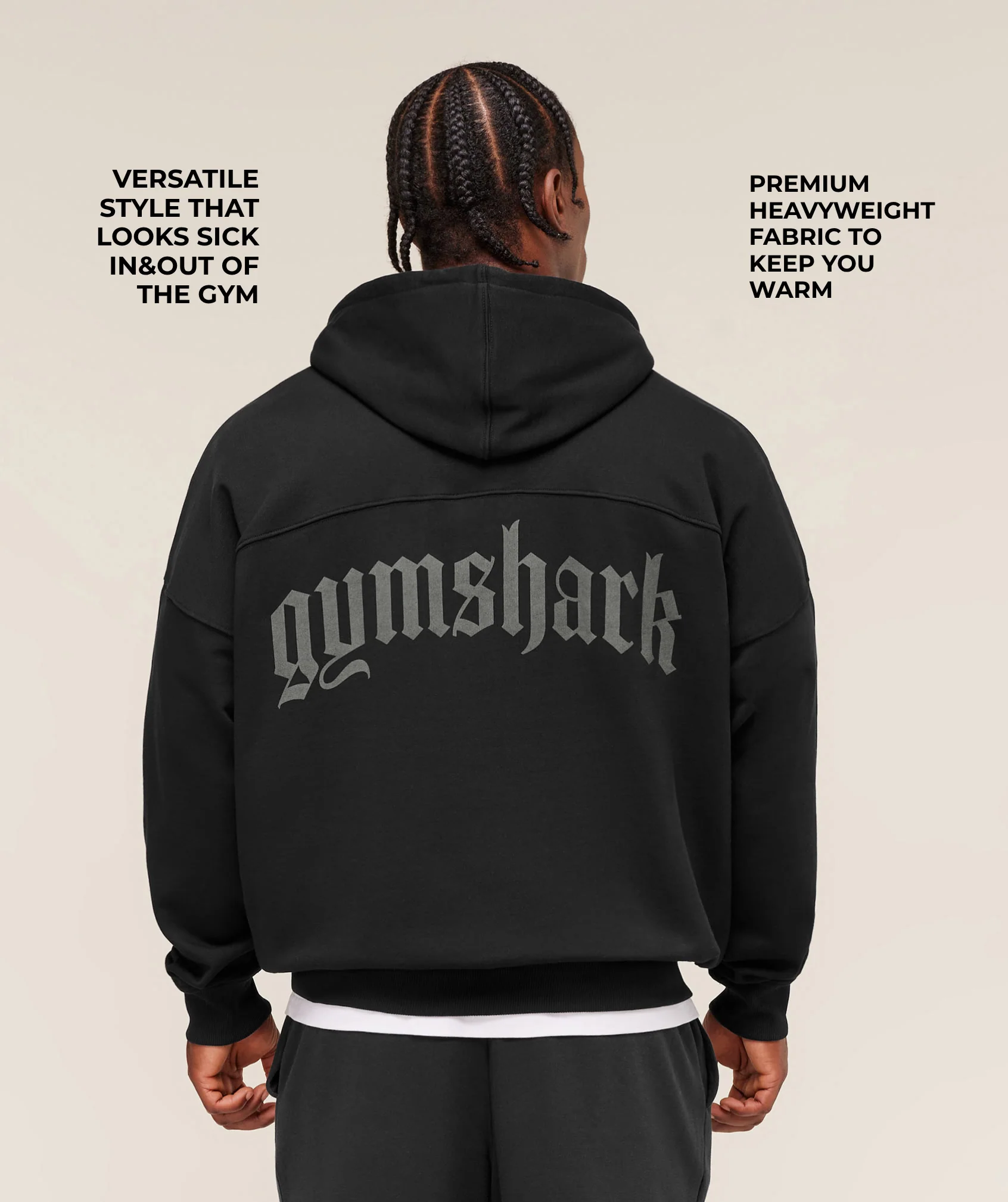 Gymshark Olde English Zip Up Hoodie - Black - Image 2