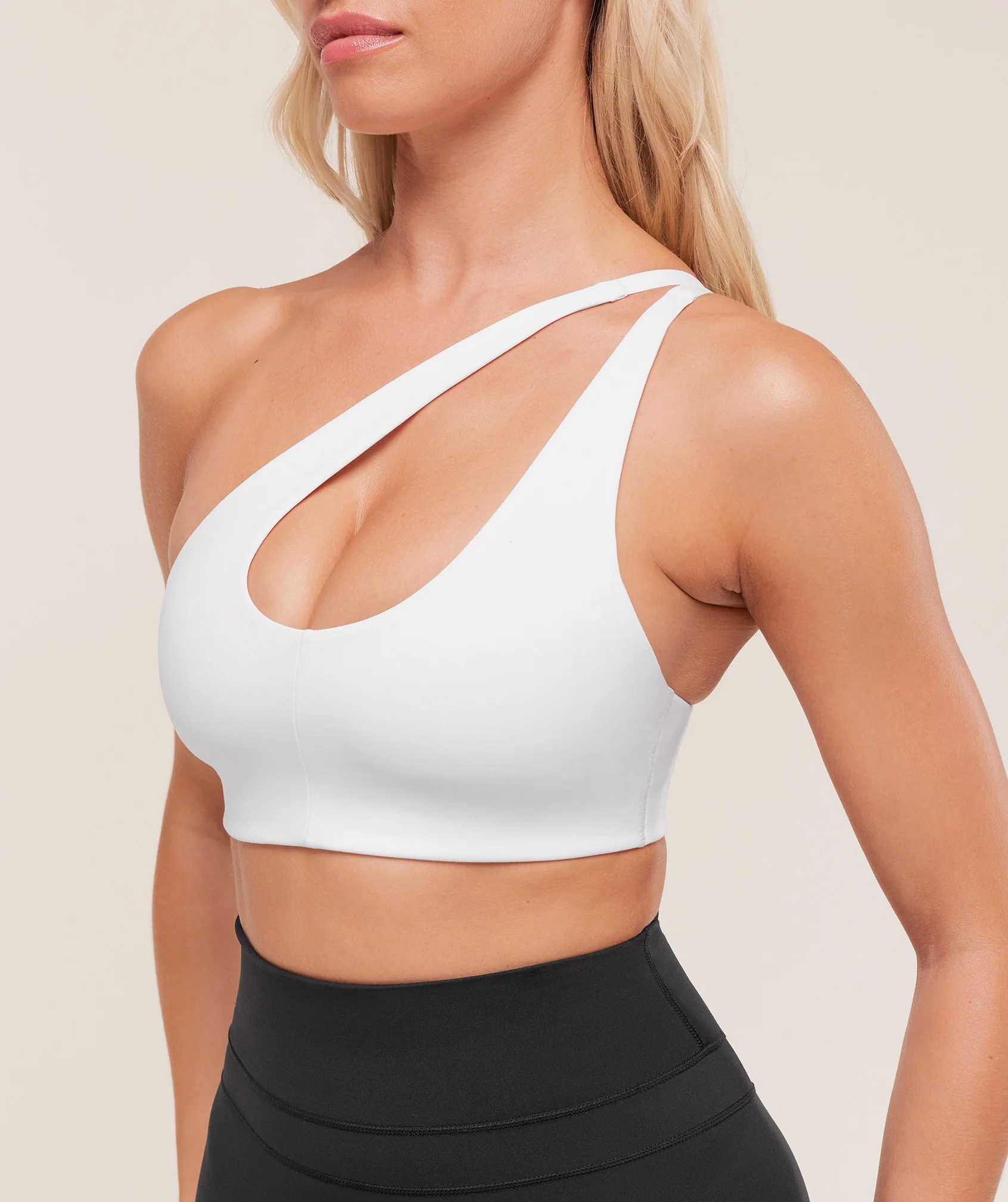 Gymshark One Shoulder Sports Bra - White - Image 6
