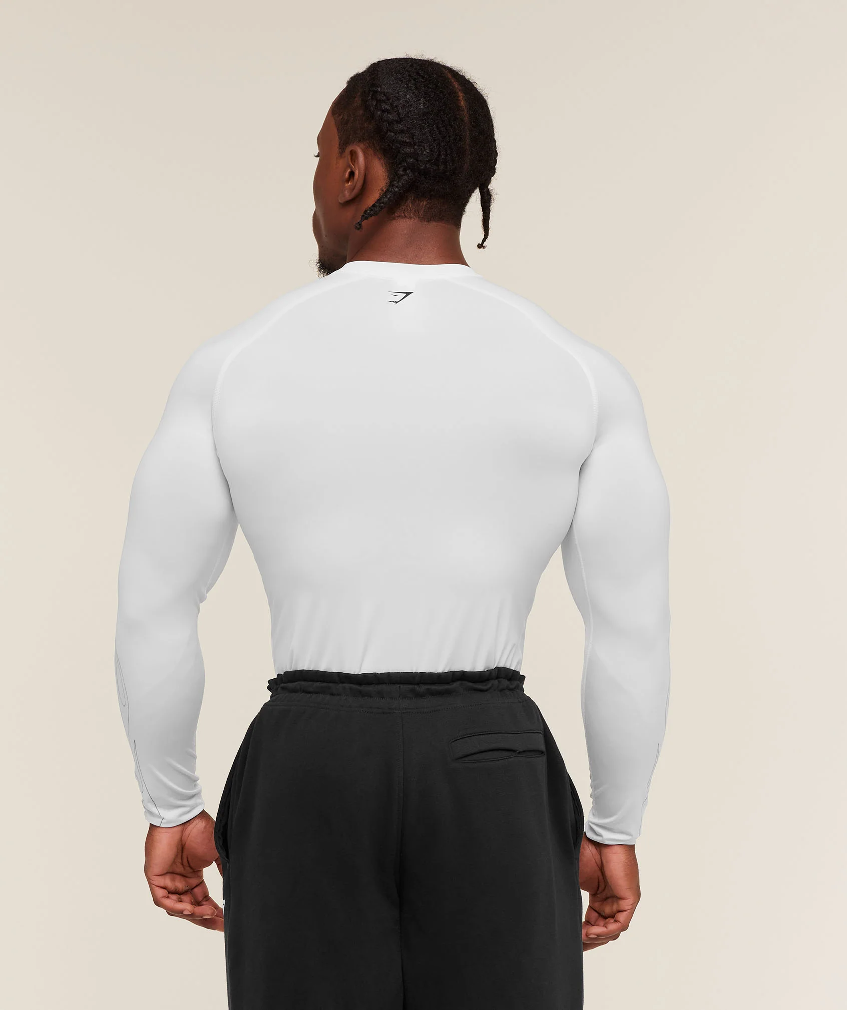 Gymshark Outline Graphic Long Sleeve Baselayer - White - Image 2