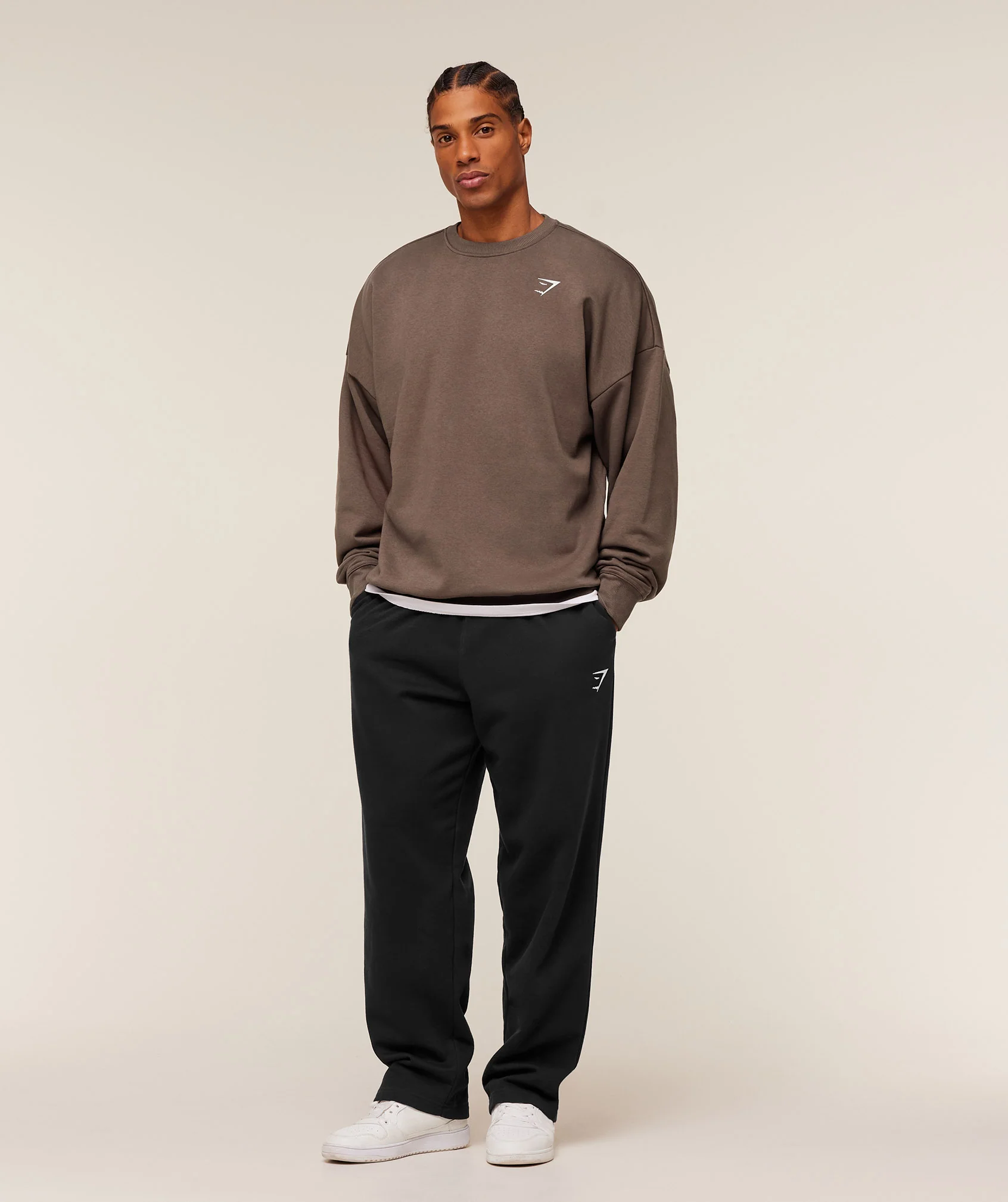 Gymshark Oversized Crest Crew - Soft Brown - Image 4
