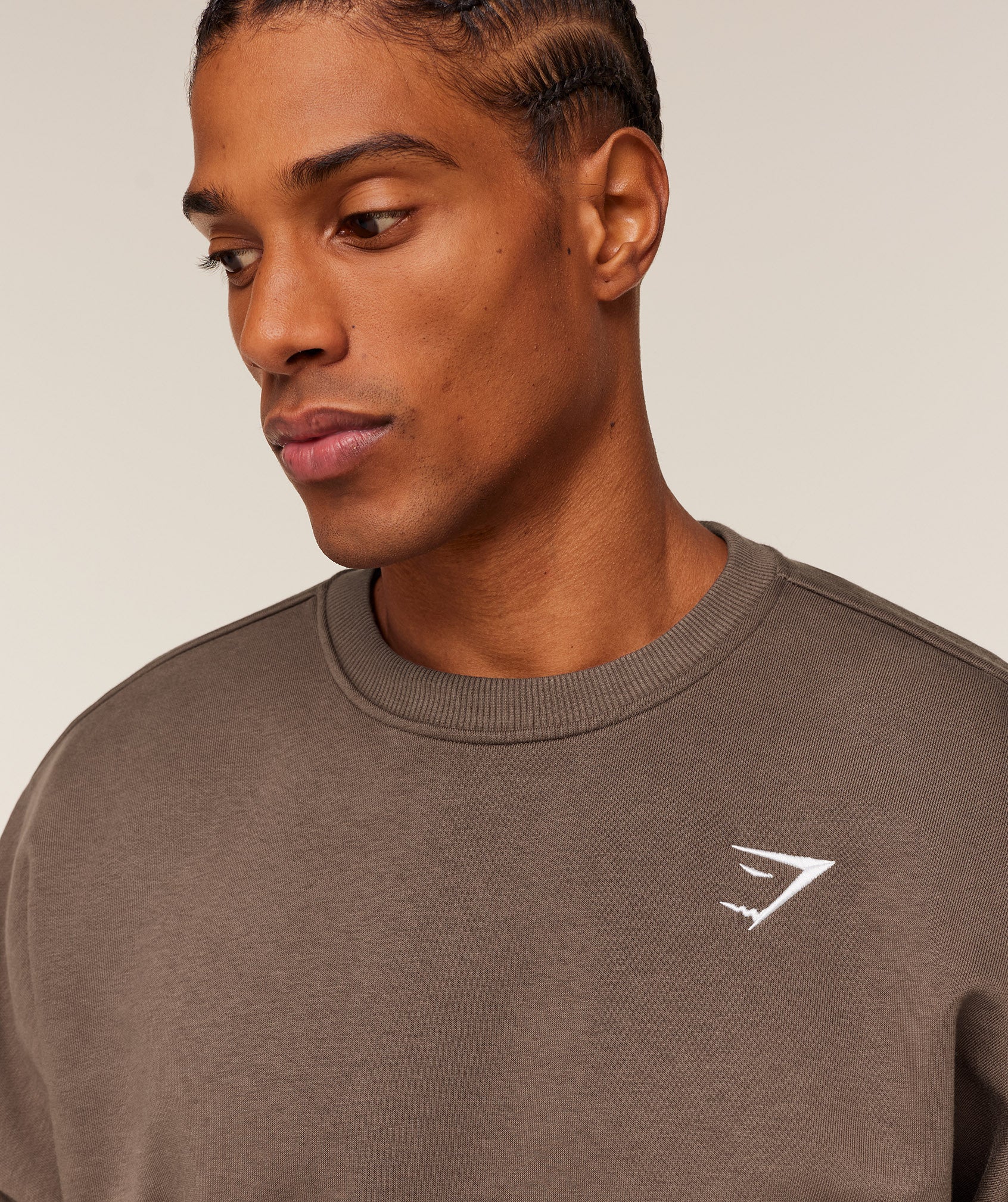 Gymshark Oversized Crest Crew - Soft Brown - Image 5