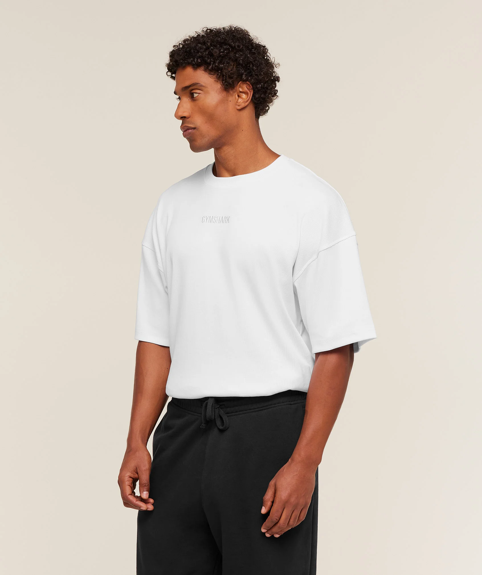 Gymshark Oversized Premium Ribbed T-Shirt - White - Image 4