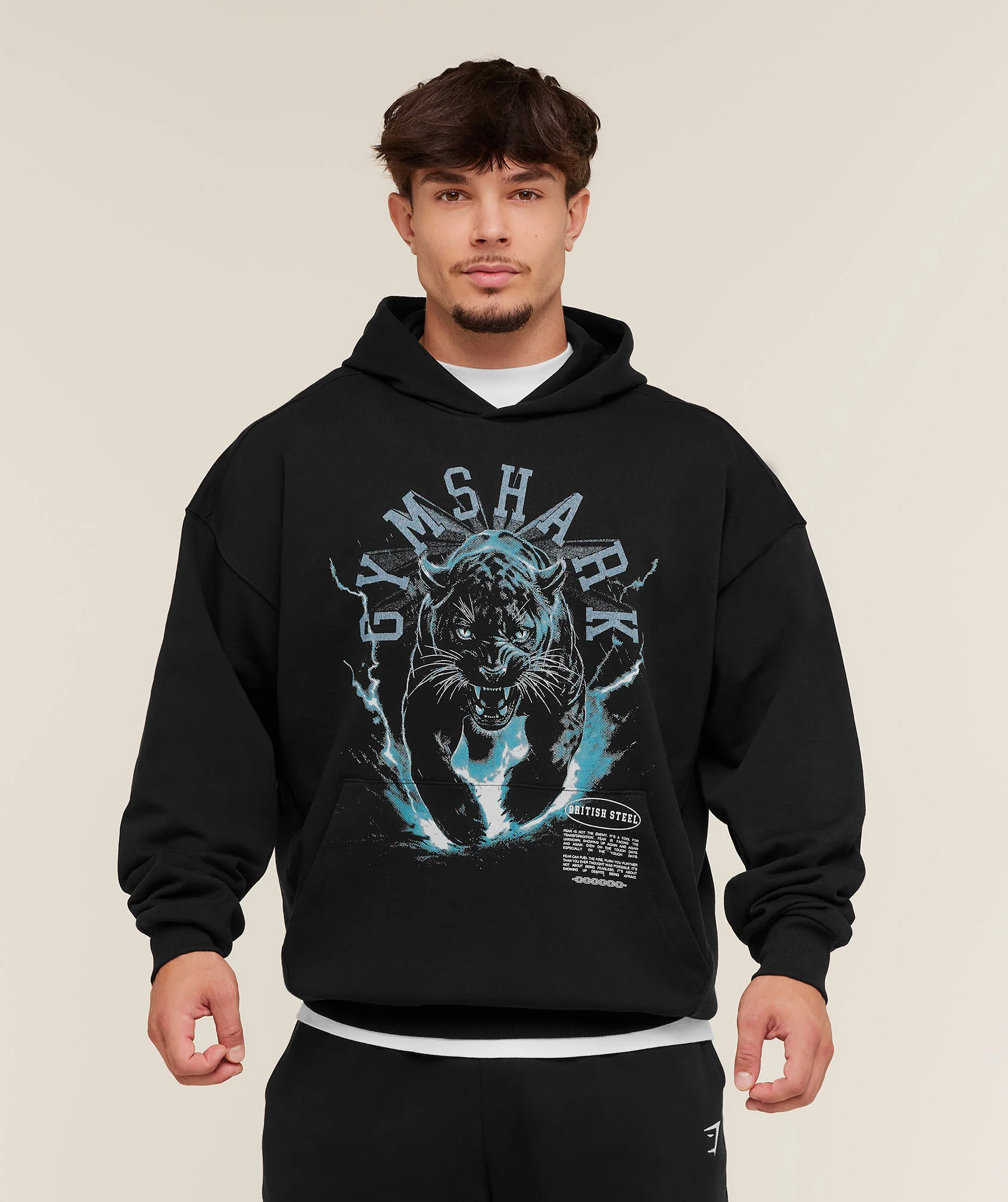 Gymshark Panther Graphic Hoodie - Black