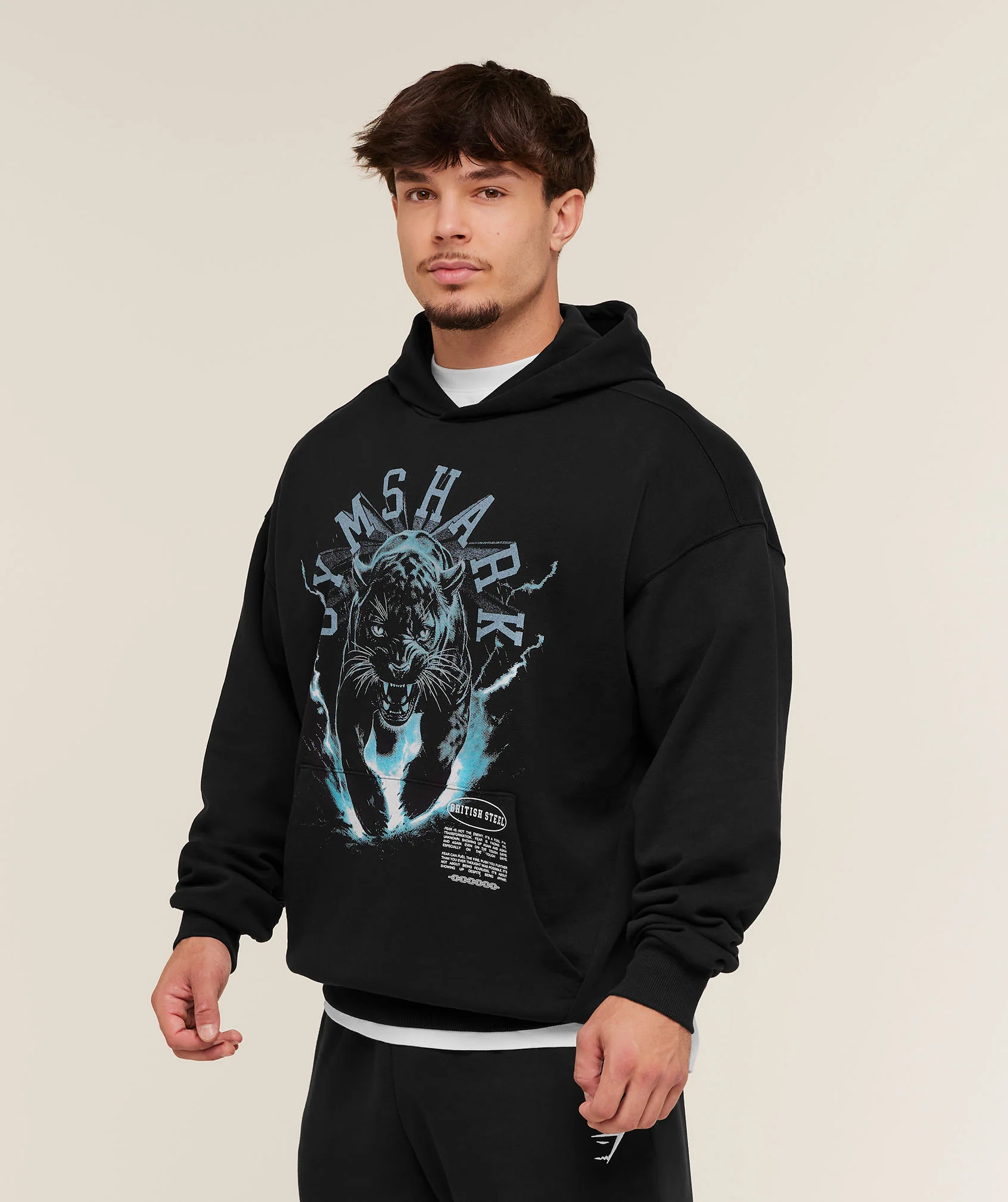 Gymshark Panther Graphic Hoodie - Black - Image 3