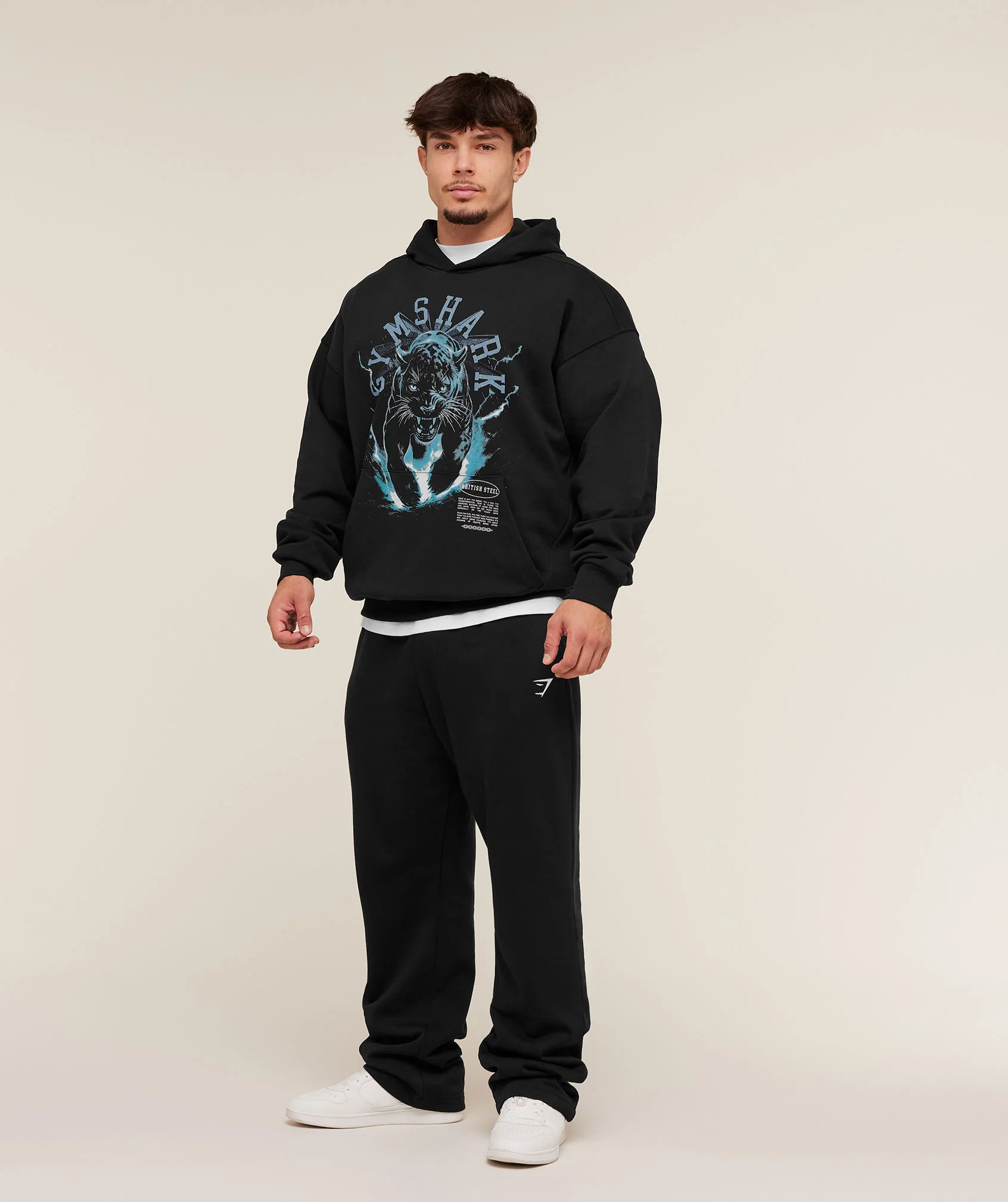 Gymshark Panther Graphic Hoodie - Black - Image 4