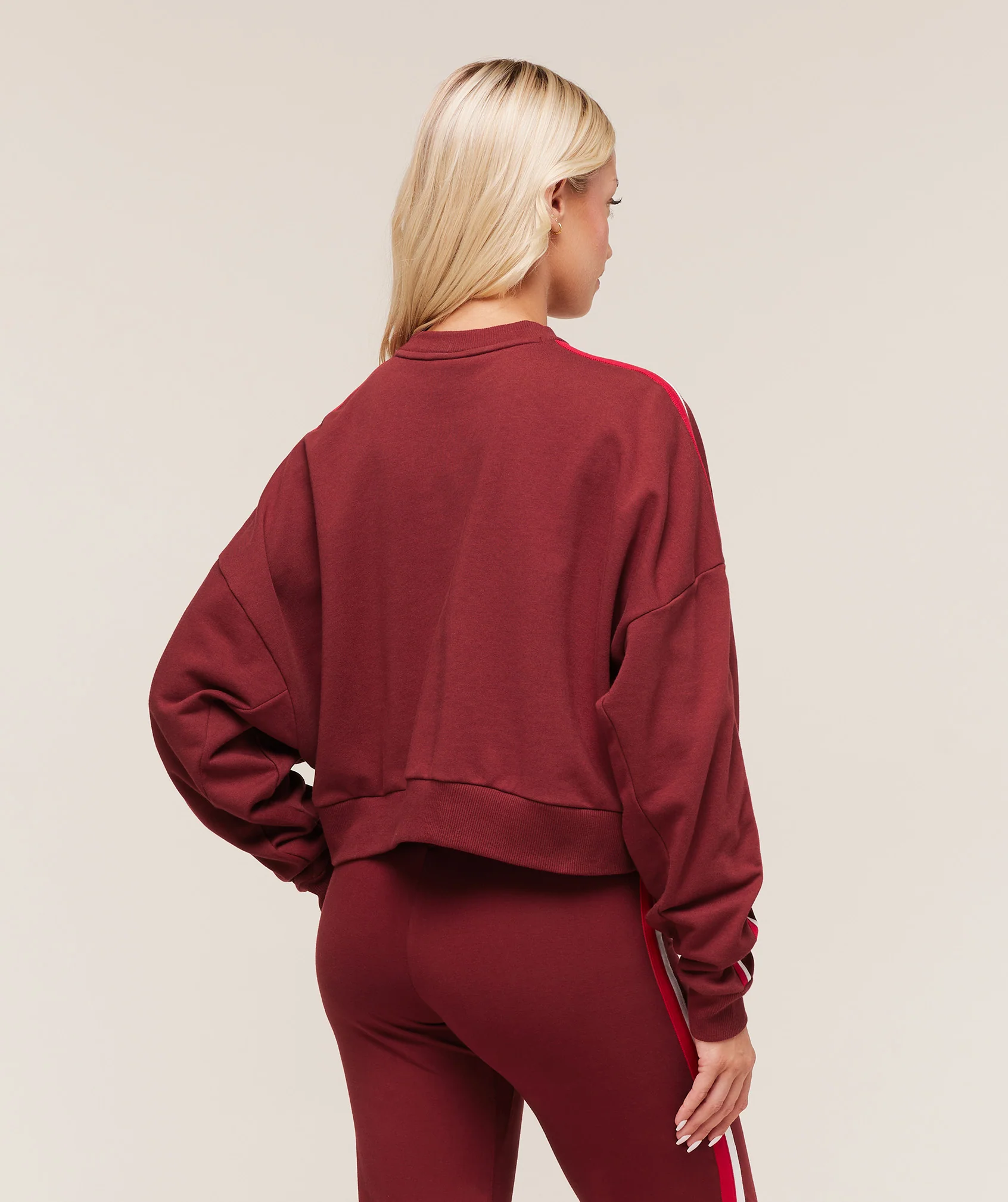Gymshark Piping Midi Crew Neck - Sets Red/Carmine Red/Soft White - Image 2