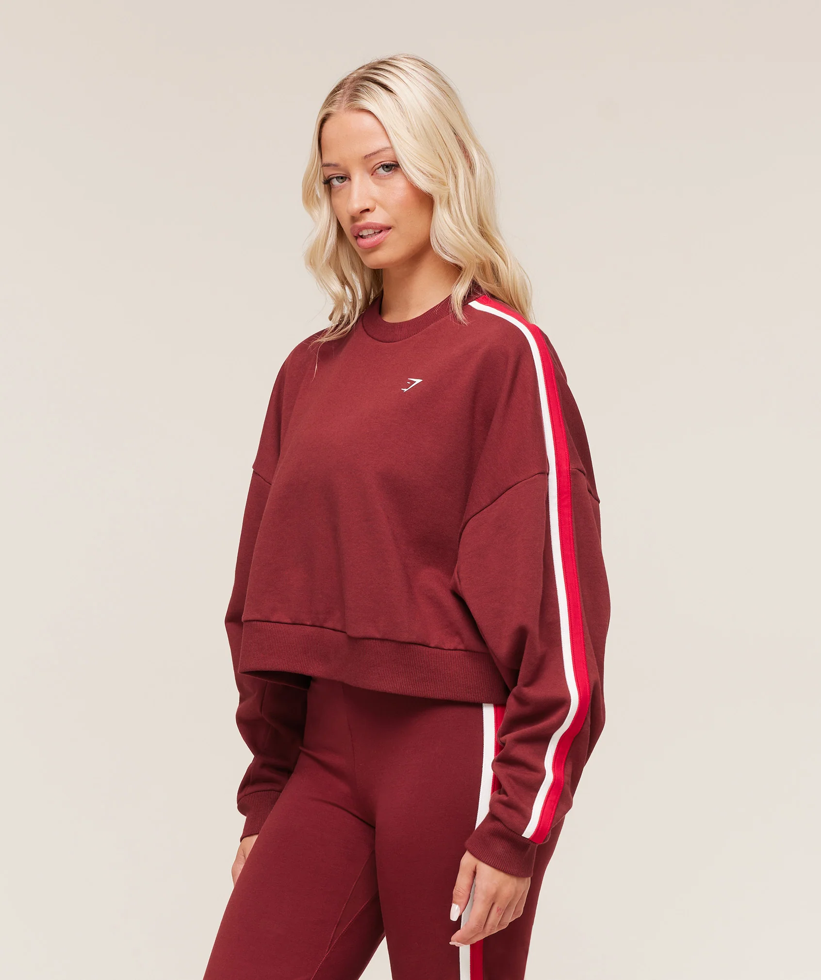 Gymshark Piping Midi Crew Neck - Sets Red/Carmine Red/Soft White - Image 3