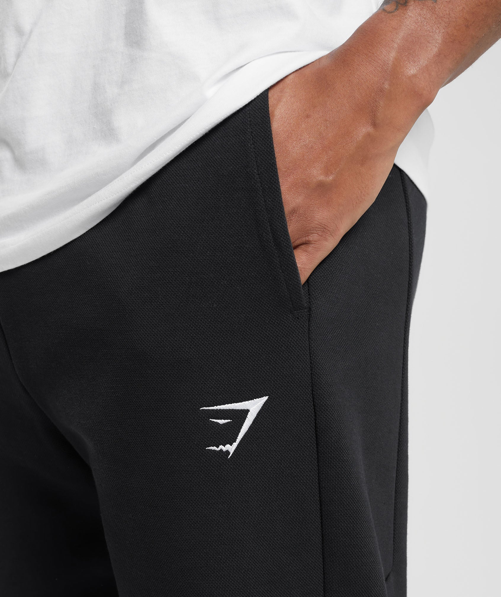 Gymshark Pique Joggers - Black/Onyx Grey - Image 6