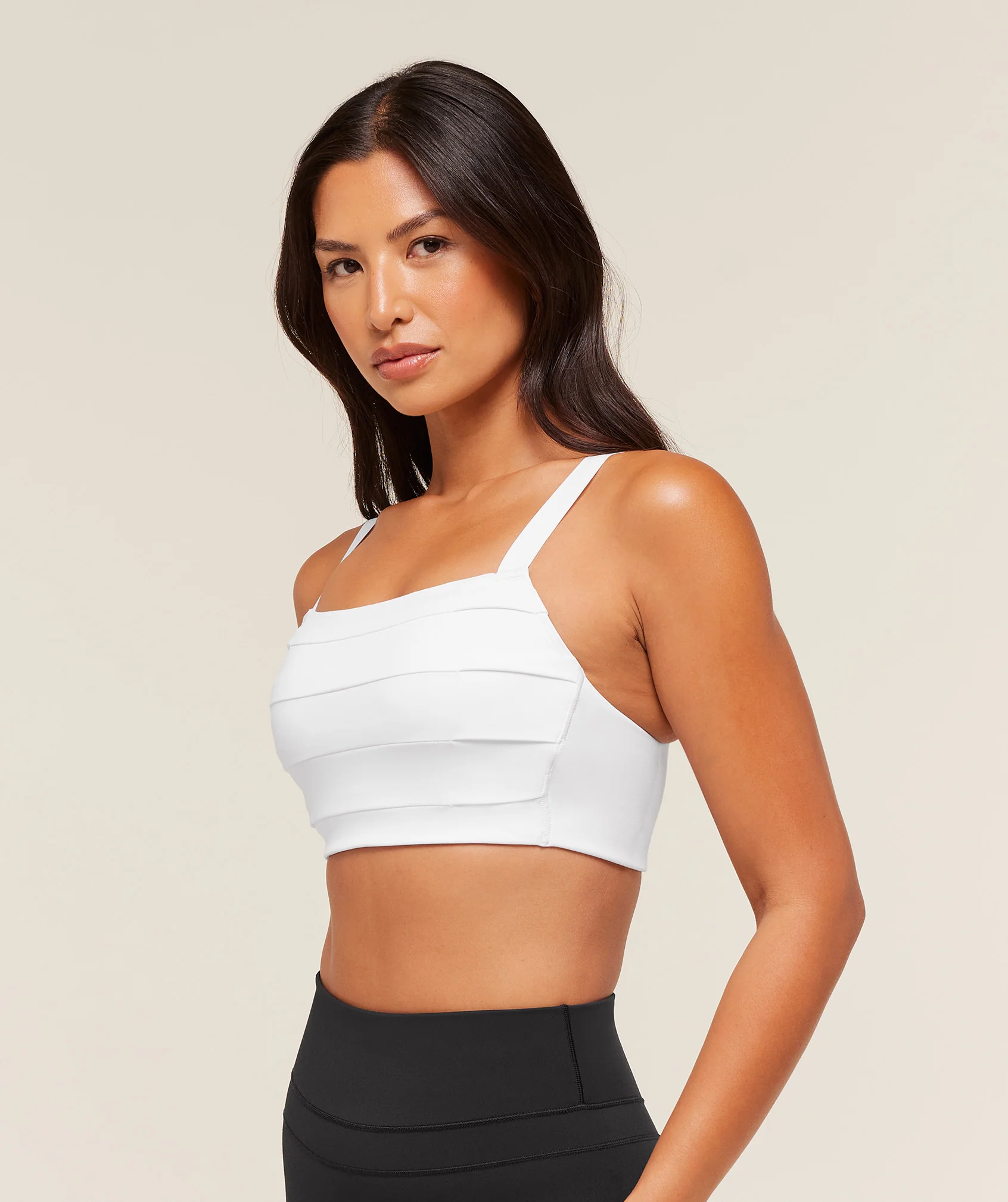 Gymshark Pleated Medium Support Sports Bra - White - Image 3