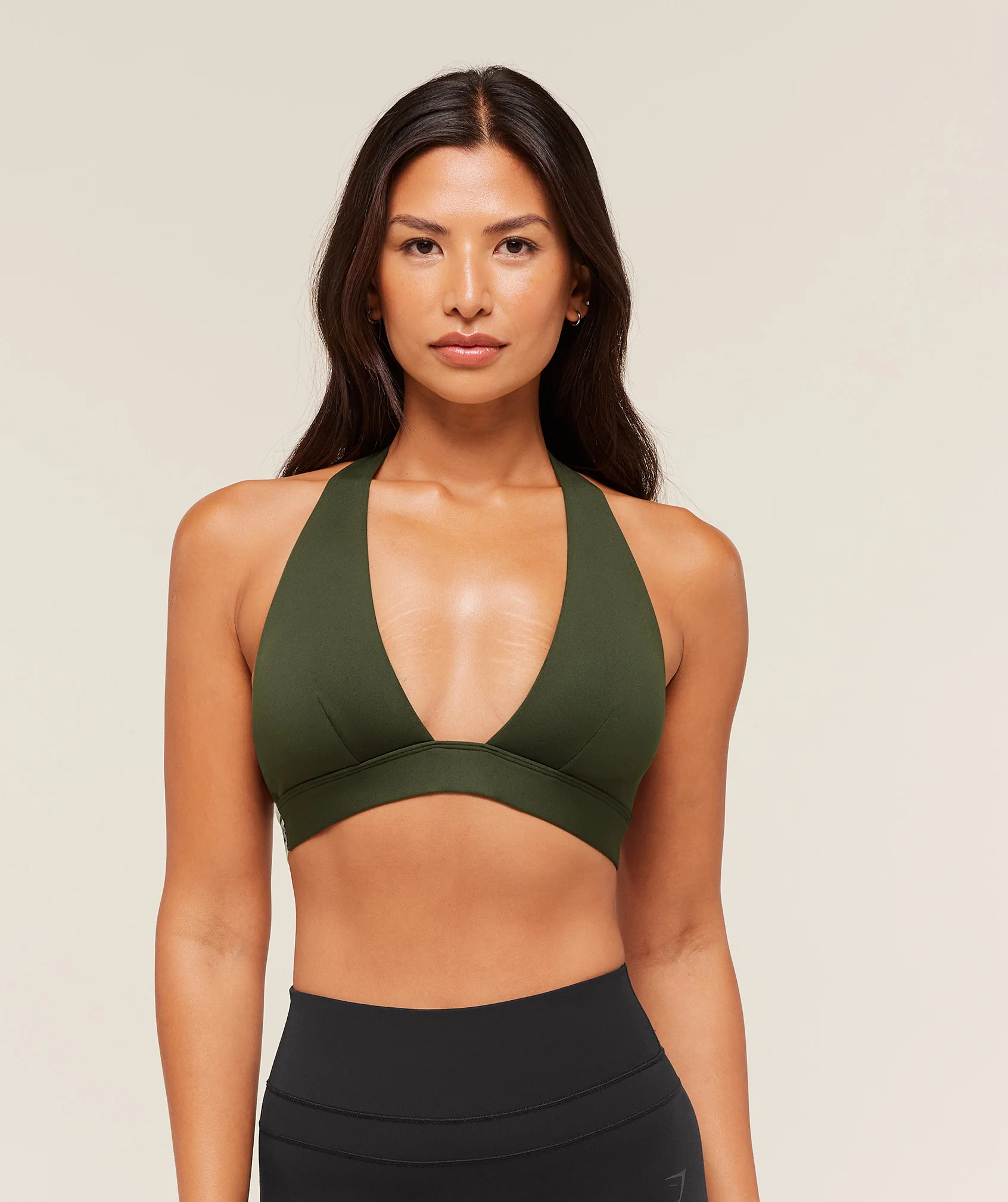 Gymshark Plunge Sports Bra - Winter Olive