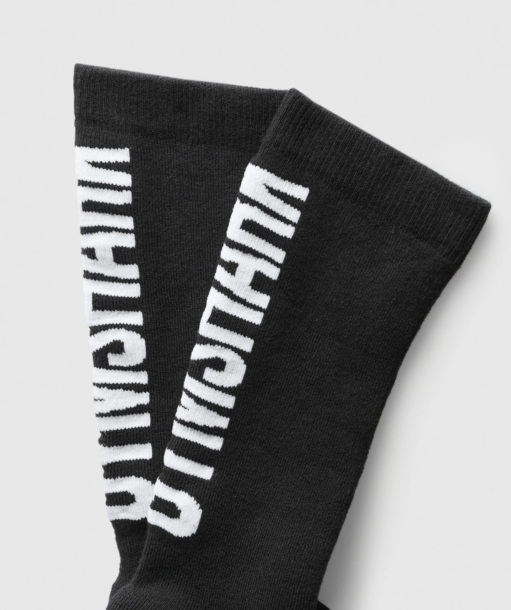 Gymshark Plush Wordmark Crew Sock - Black - Image 3