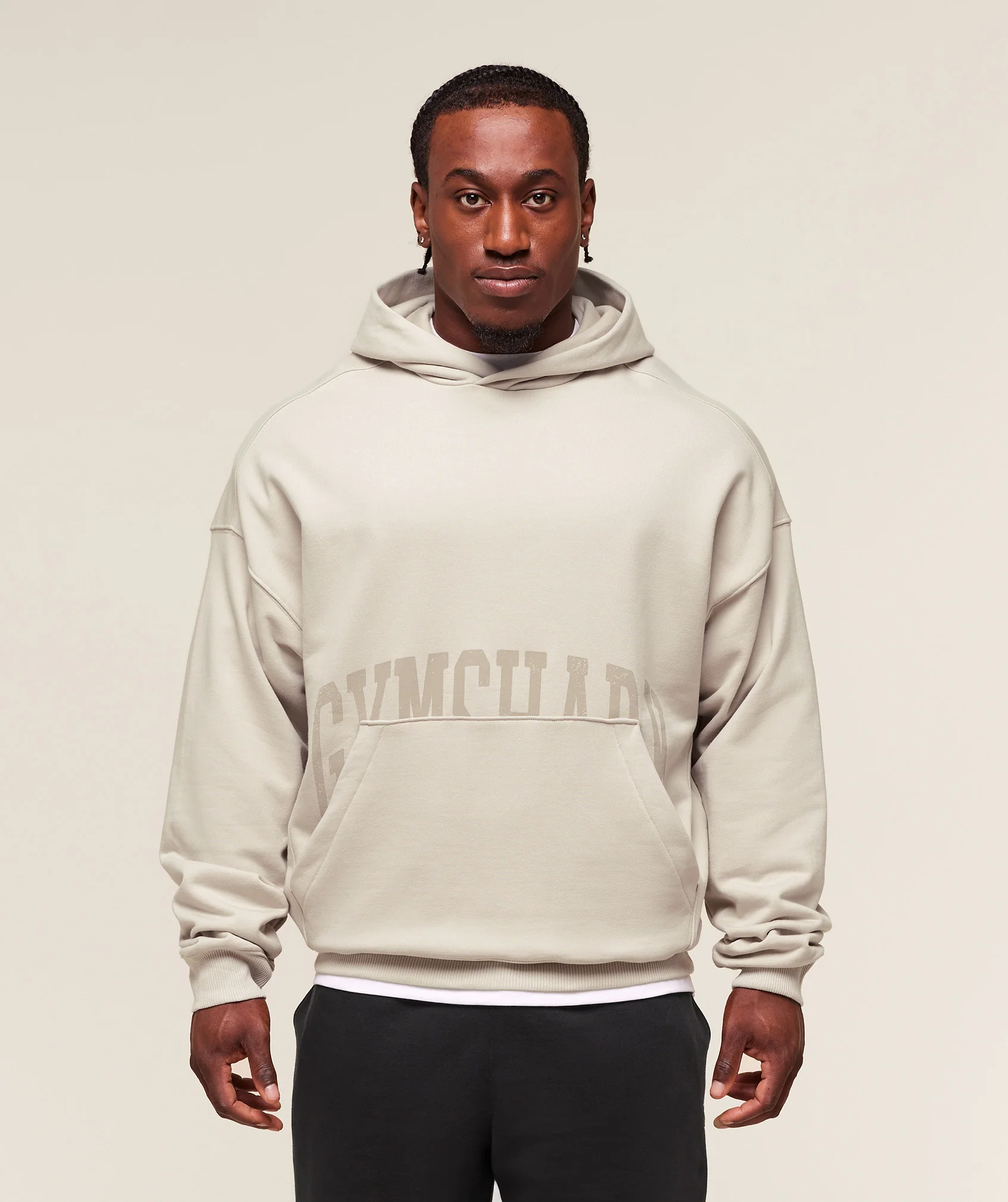 Gymshark Pocket Graphic Hoodie - Pebble Grey
