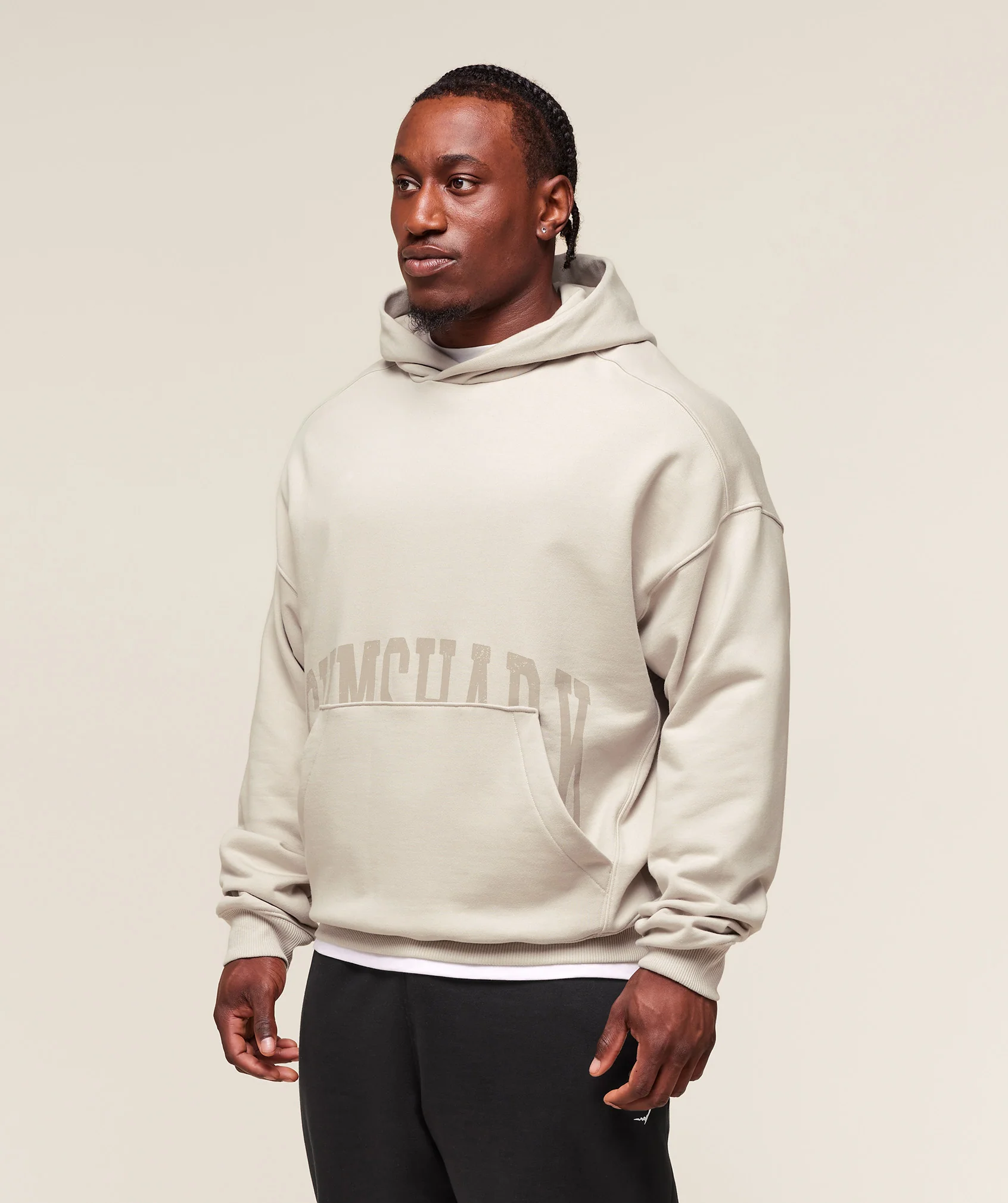 Gymshark Pocket Graphic Hoodie - Pebble Grey - Image 3