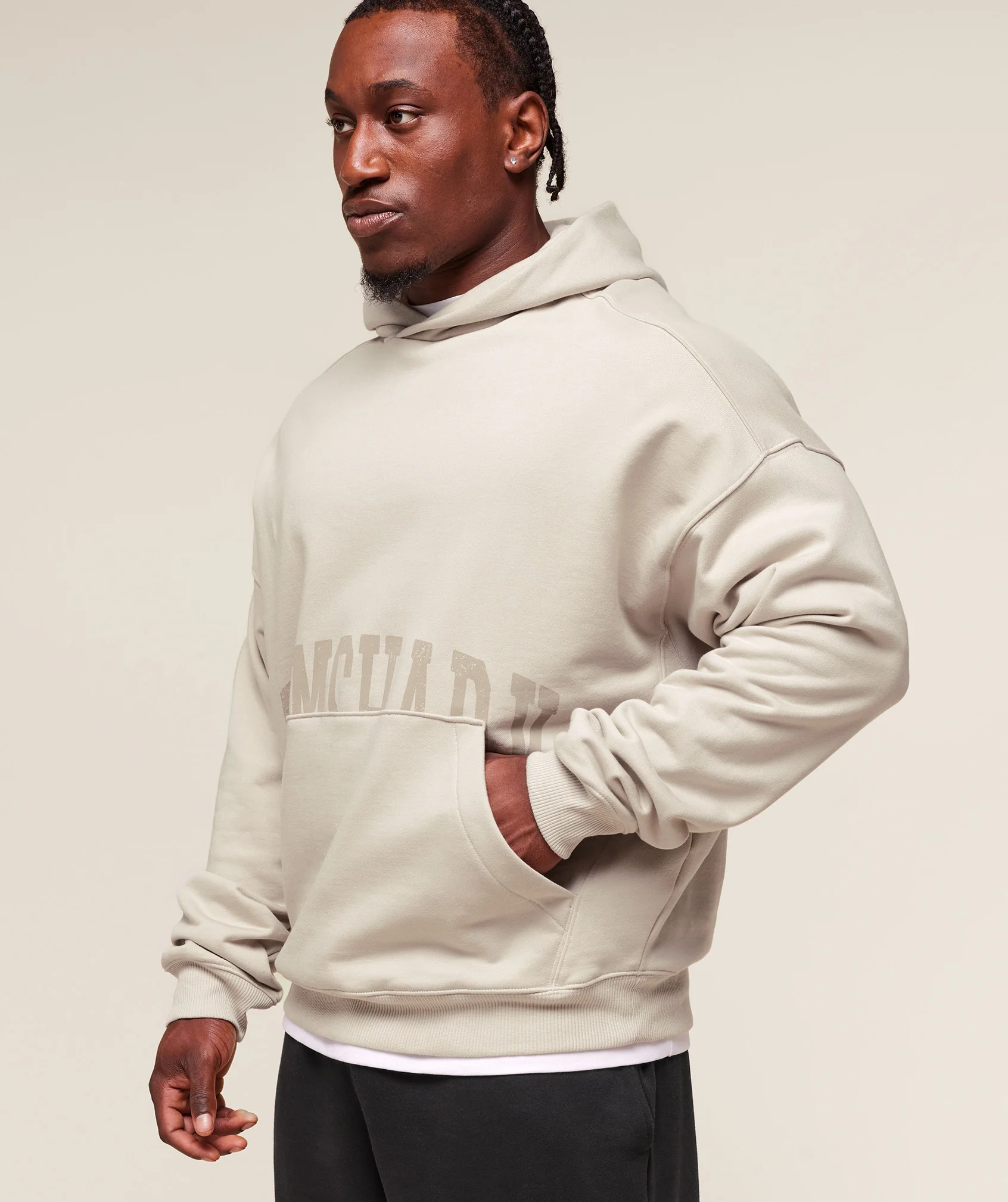 Gymshark Pocket Graphic Hoodie - Pebble Grey - Image 5