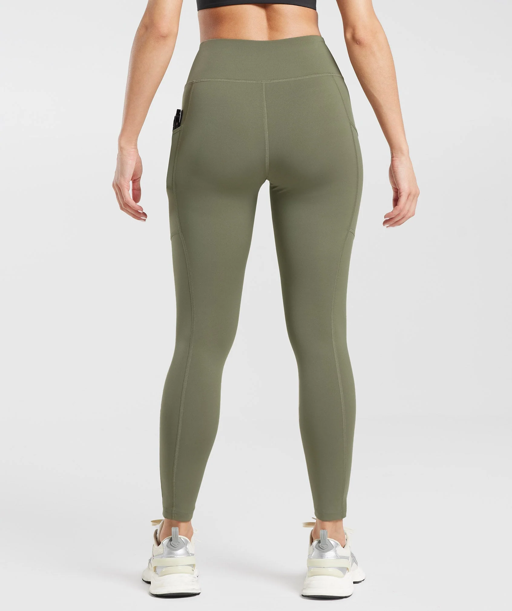 Gymshark Pocket Leggings - Dusty Olive - Image 3