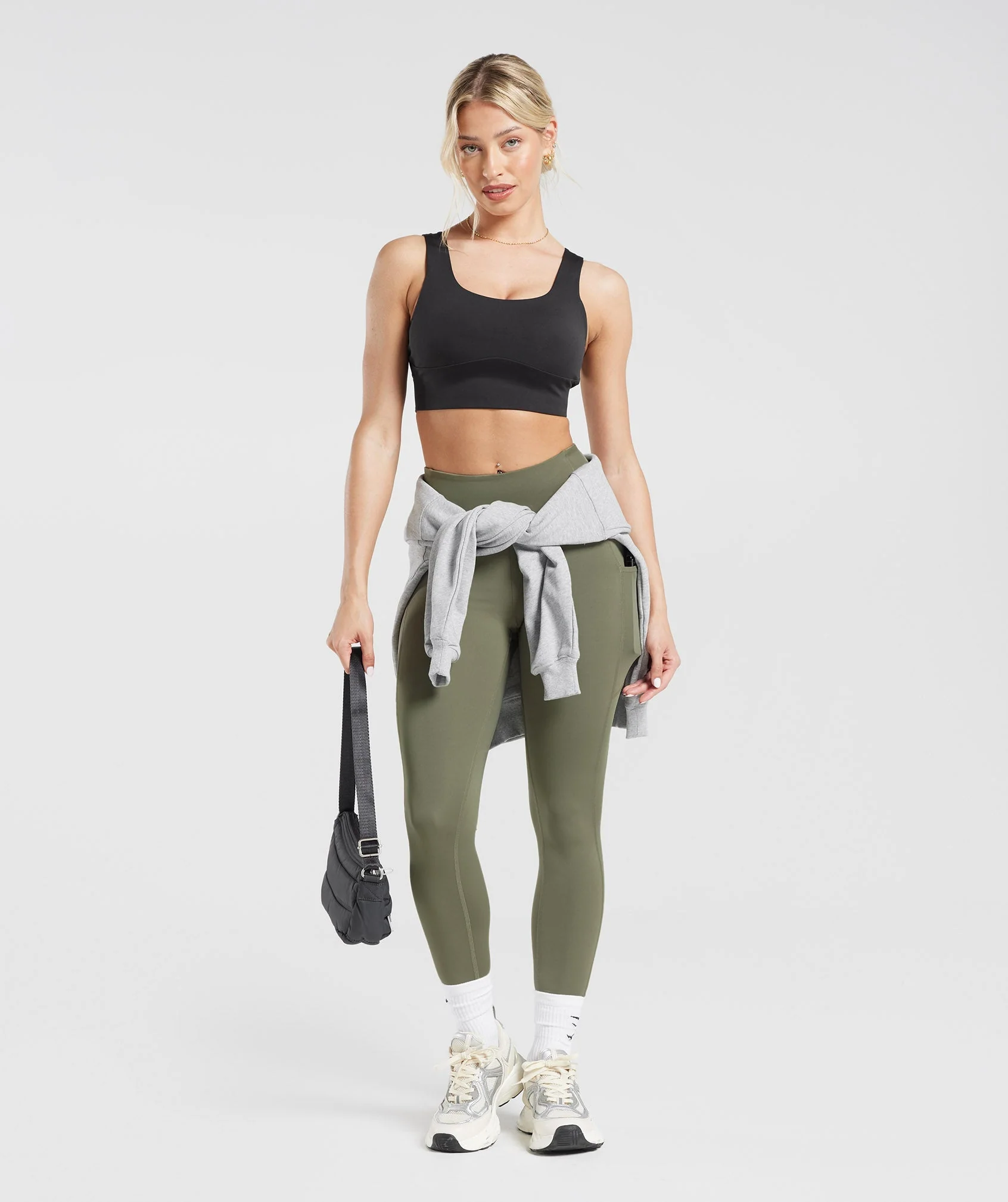 Gymshark Pocket Leggings - Dusty Olive - Image 4