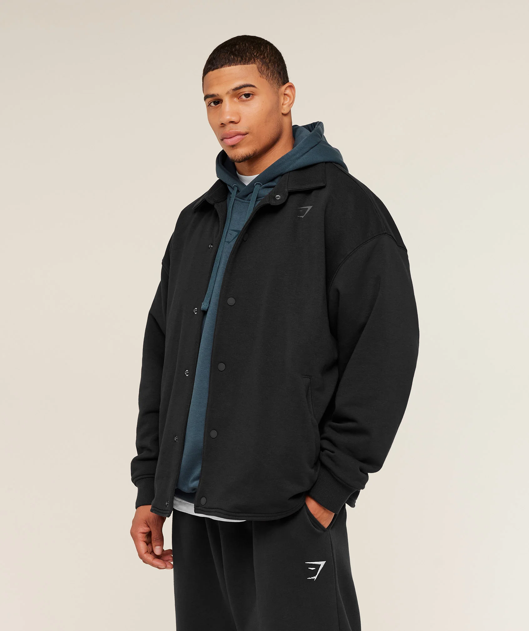 Gymshark Power Coach Jacket - GS Black/GS Asphalt Grey - Image 3
