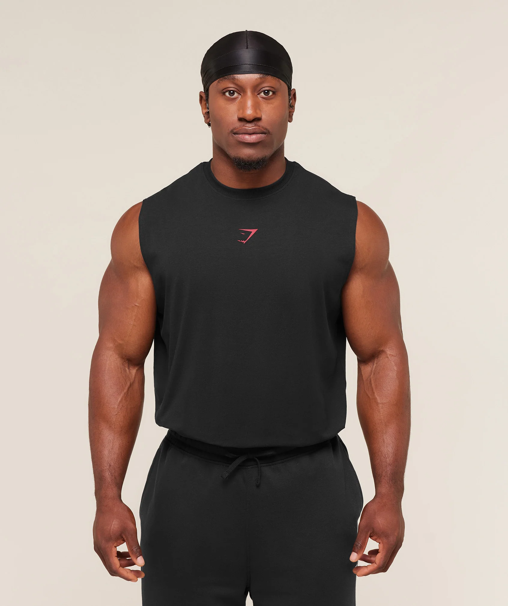 Gymshark Power Cut Off Tank - Black/Conditioning Red - Image 2