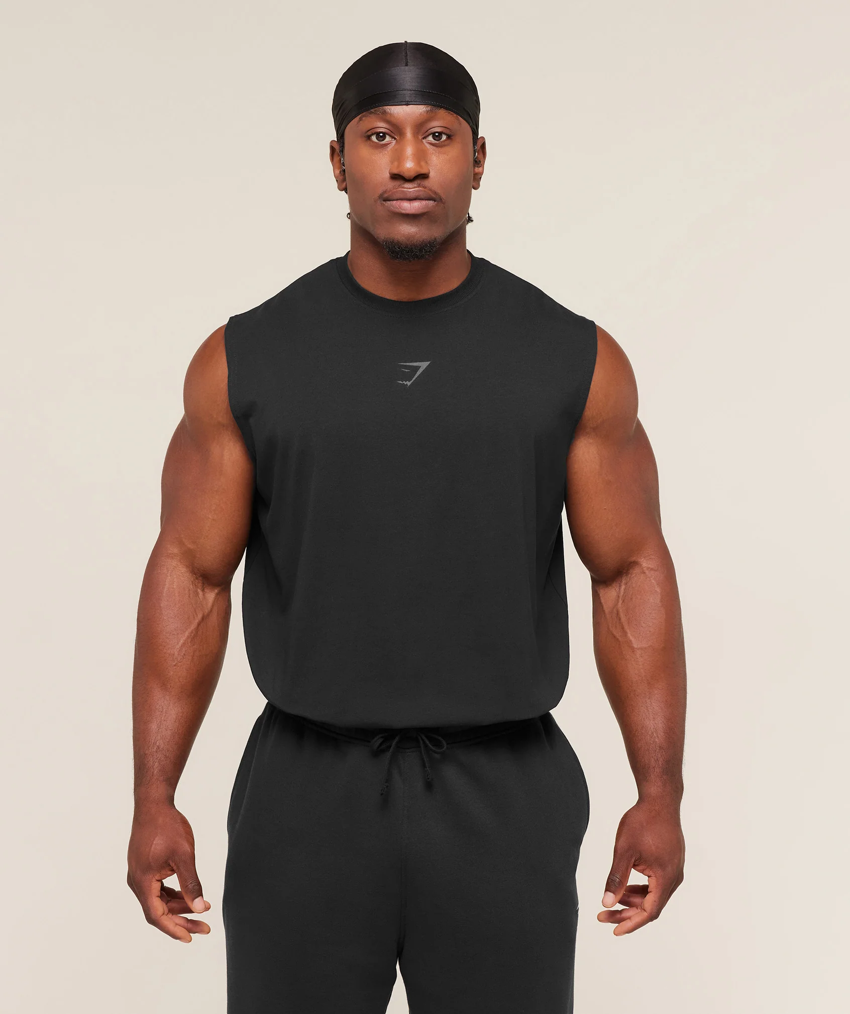 Gymshark Power Cut Off Tank - Black/Asphalt Grey - Image 2