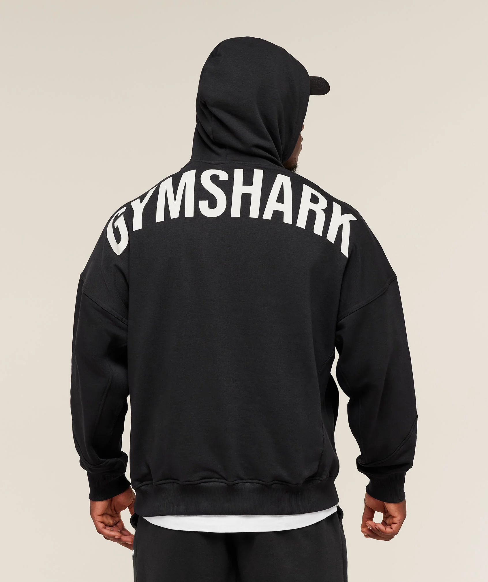 Gymshark Power Oversized Hoodie - Black/Oat White
