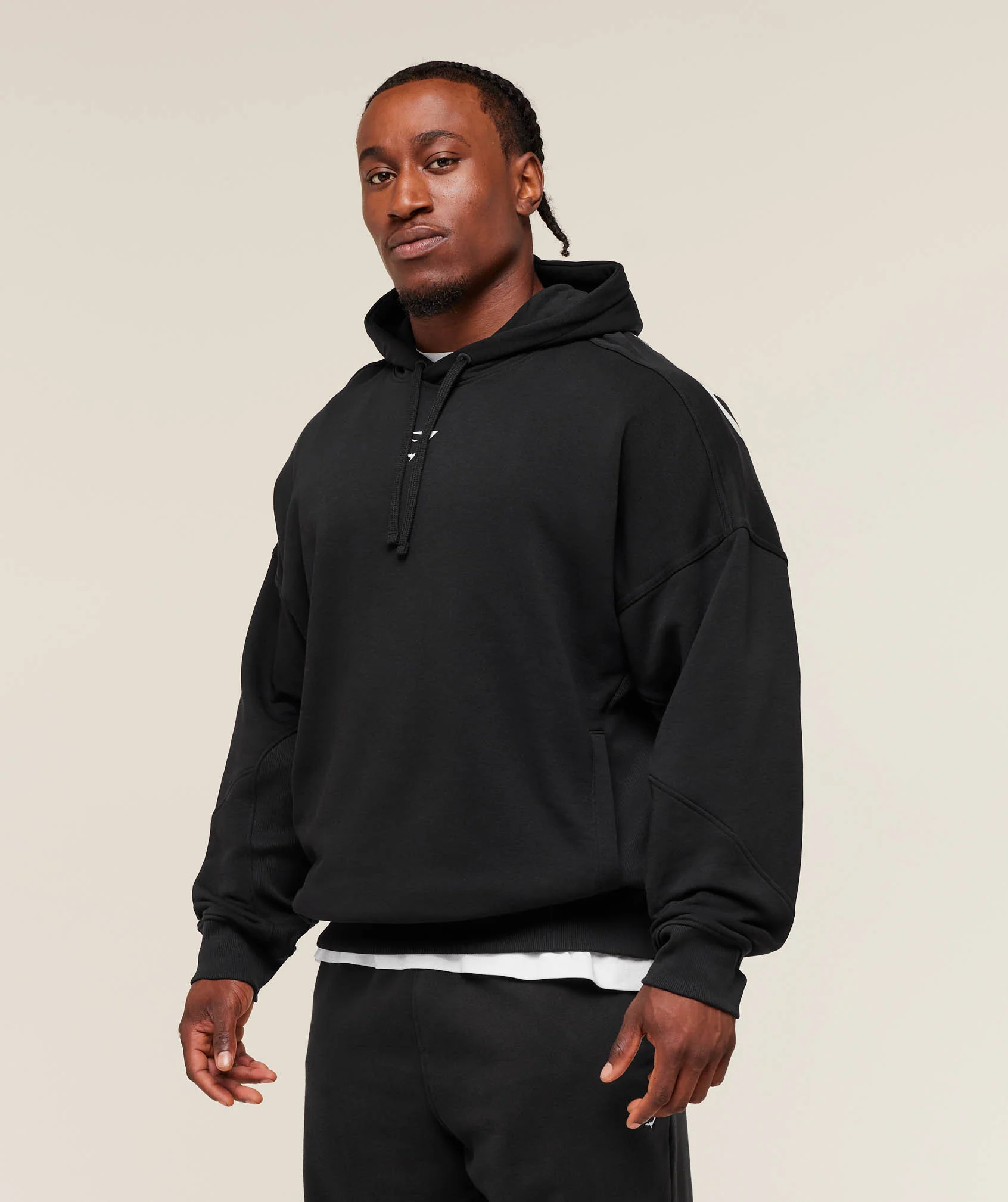 Gymshark Power Oversized Hoodie - Black/Oat White - Image 3