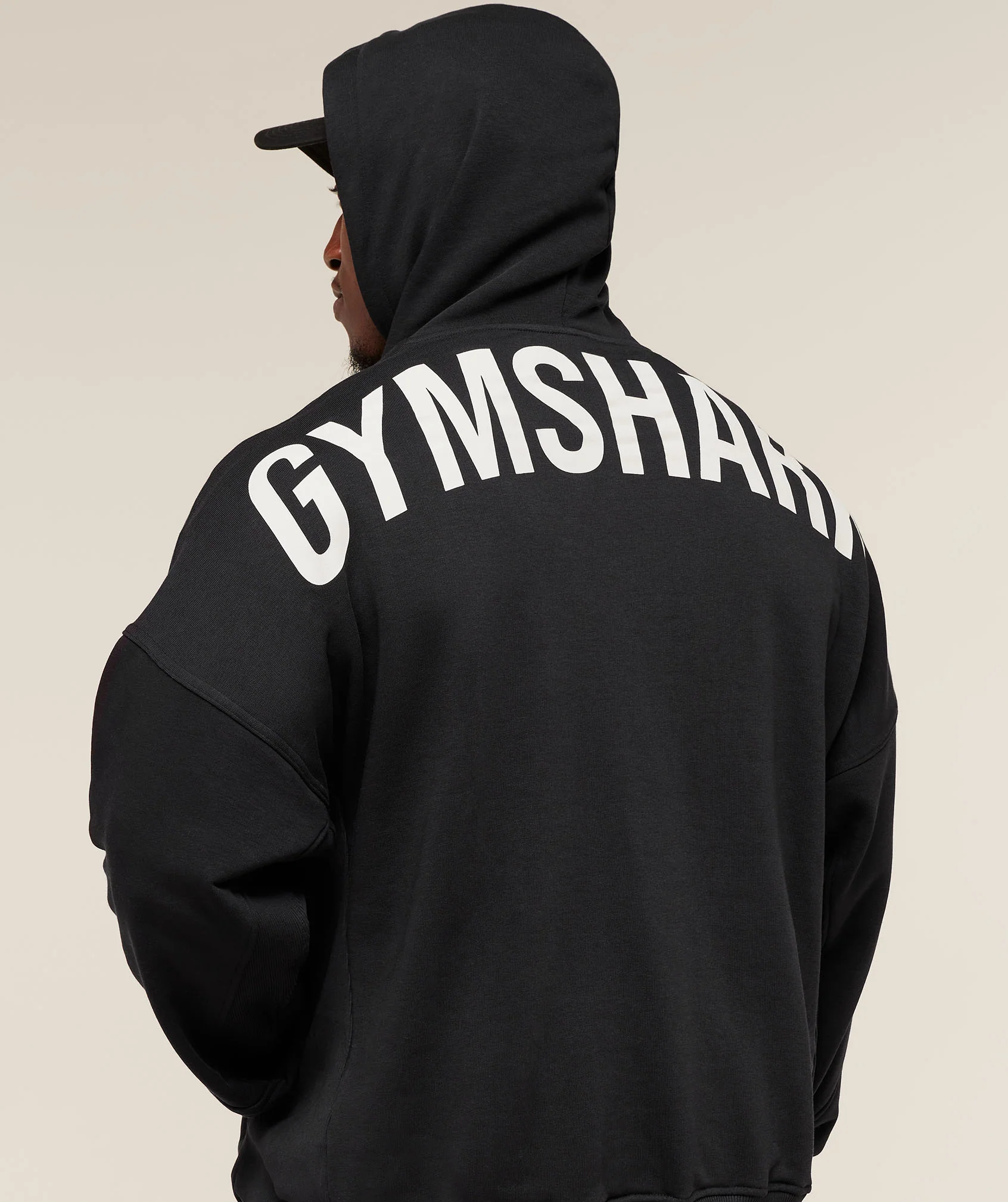 Gymshark Power Oversized Hoodie - Black/Oat White - Image 4