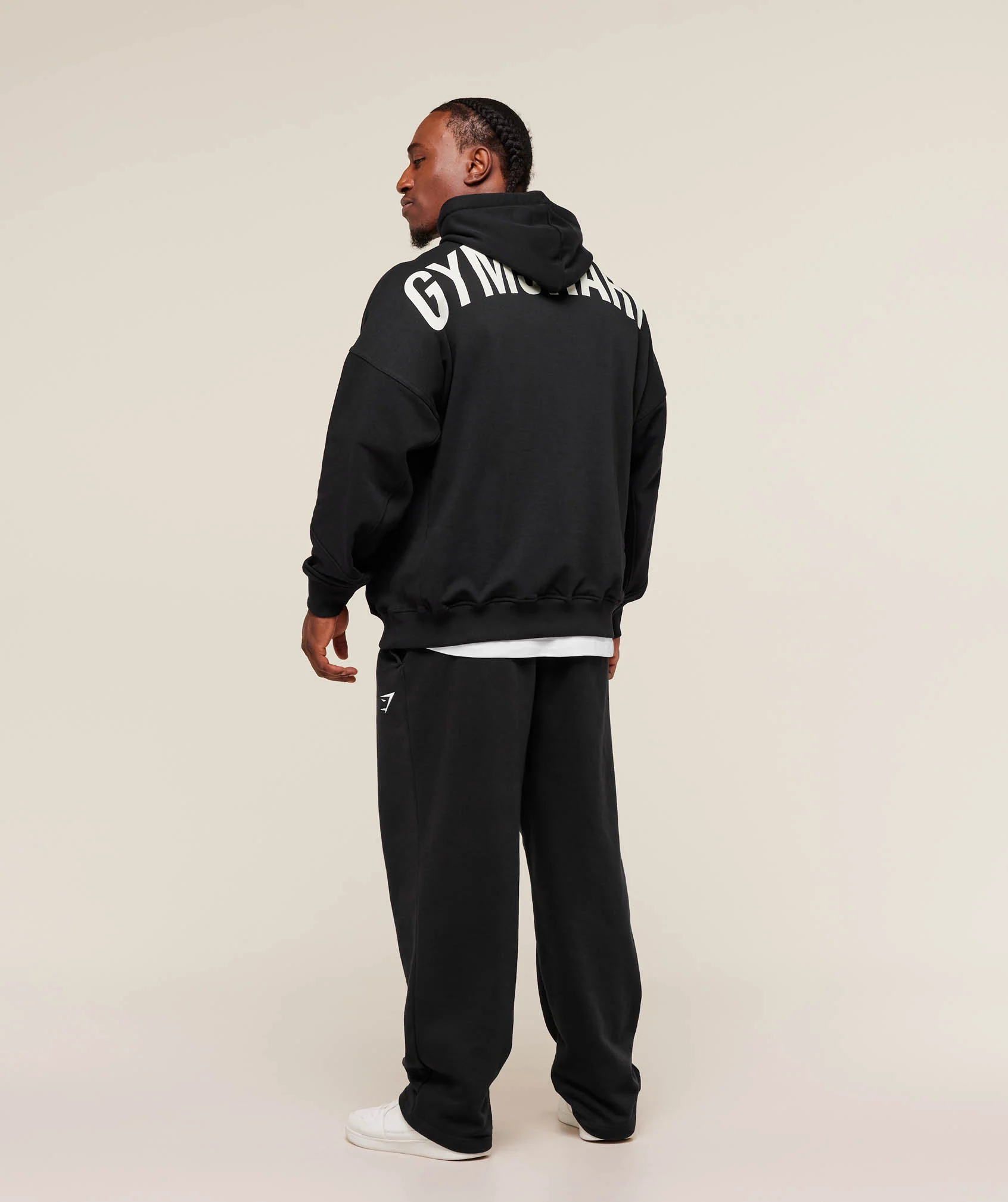 Gymshark Power Oversized Hoodie - Black/Oat White - Image 5