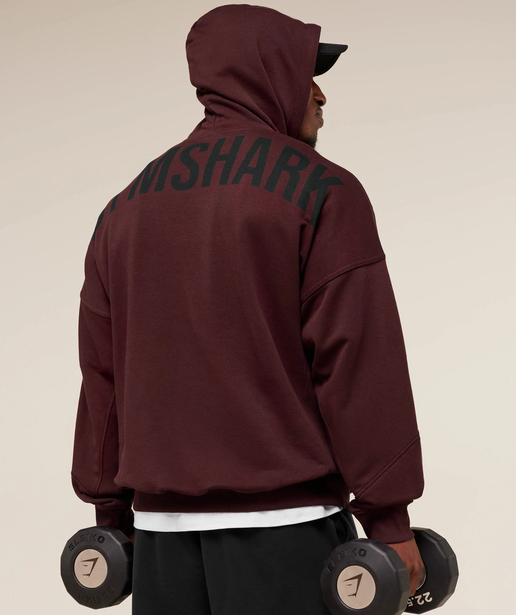 Gymshark Power Oversized Hoodie - Rich Maroon - Image 5