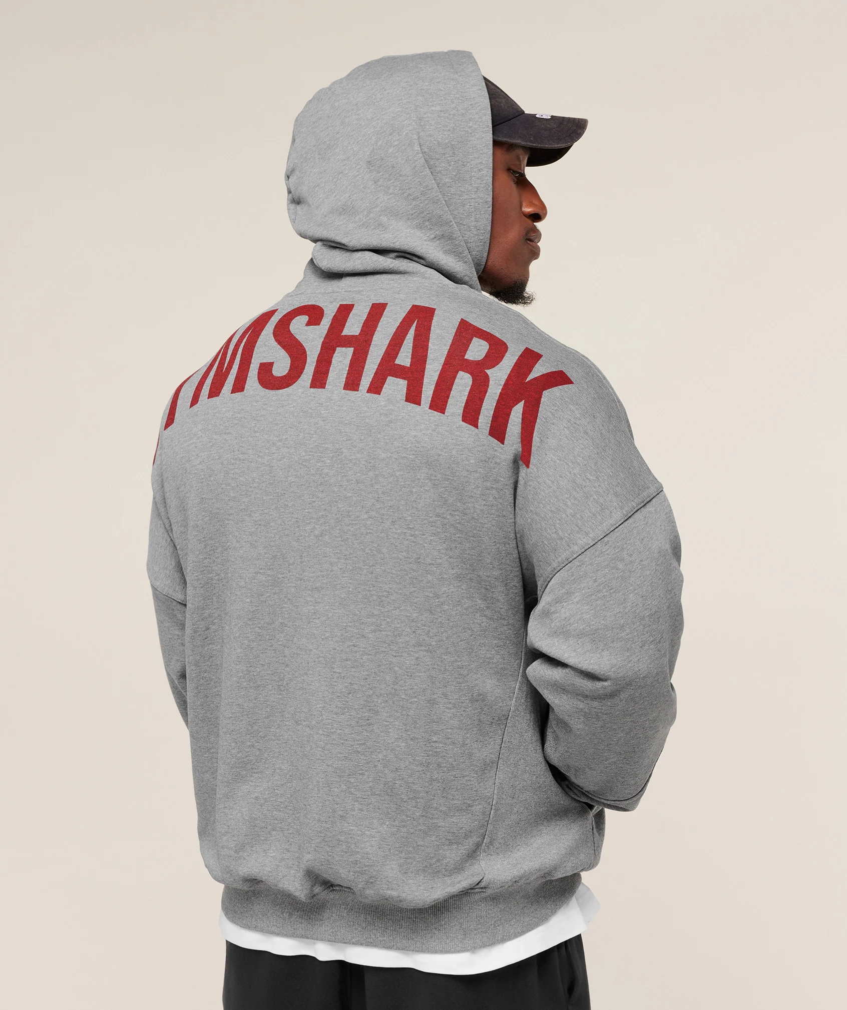 Gymshark Power Oversized Hoodie - Charcoal Core Marl - Image 3