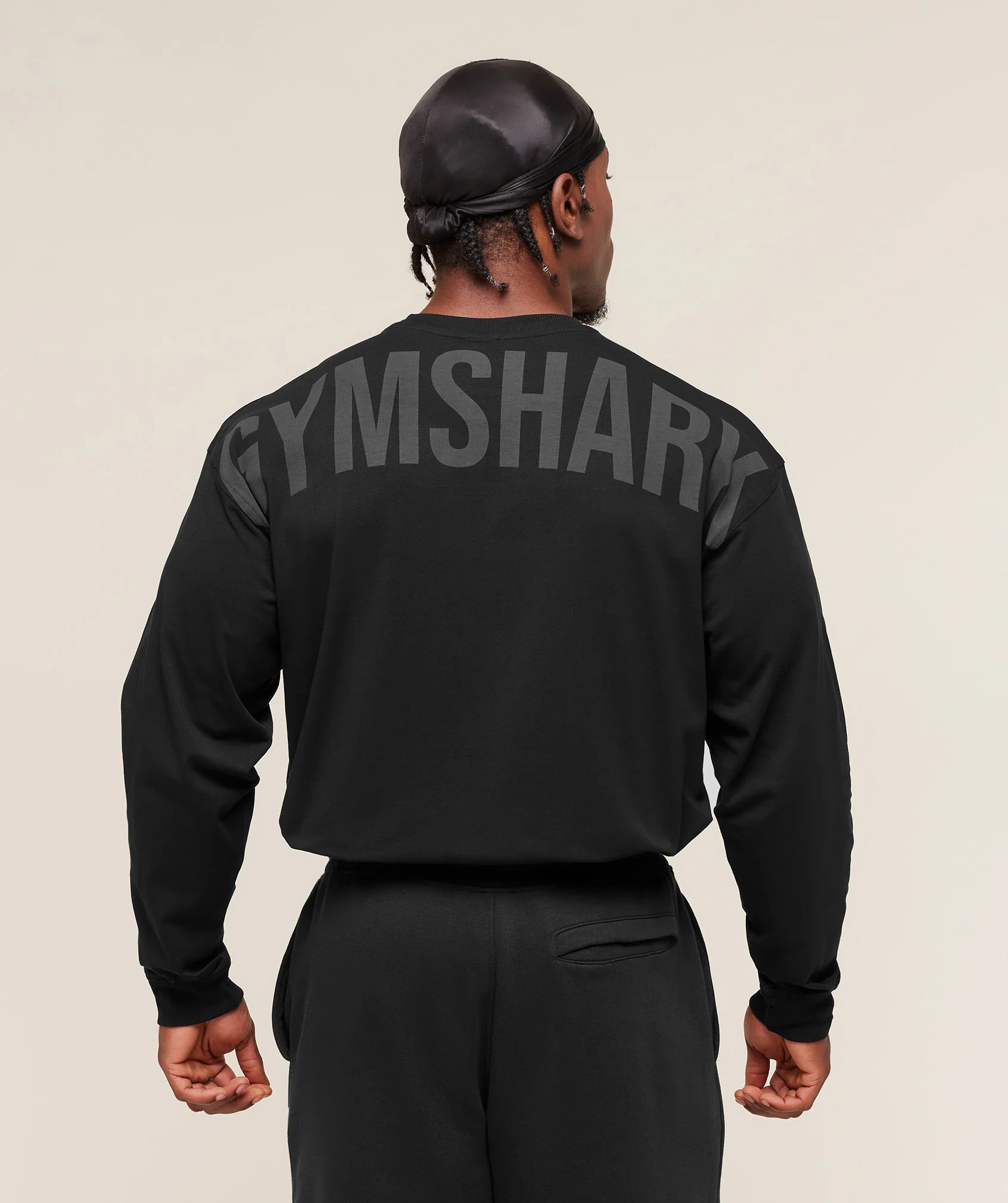 Gymshark Power Long Sleeve T-Shirt - Black/Asphalt Grey - Image 2