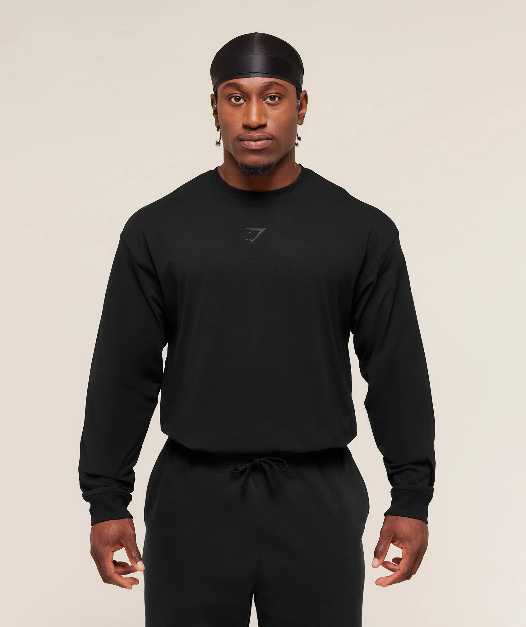 Gymshark Power Long Sleeve T-Shirt - Black/Asphalt Grey - Image 3