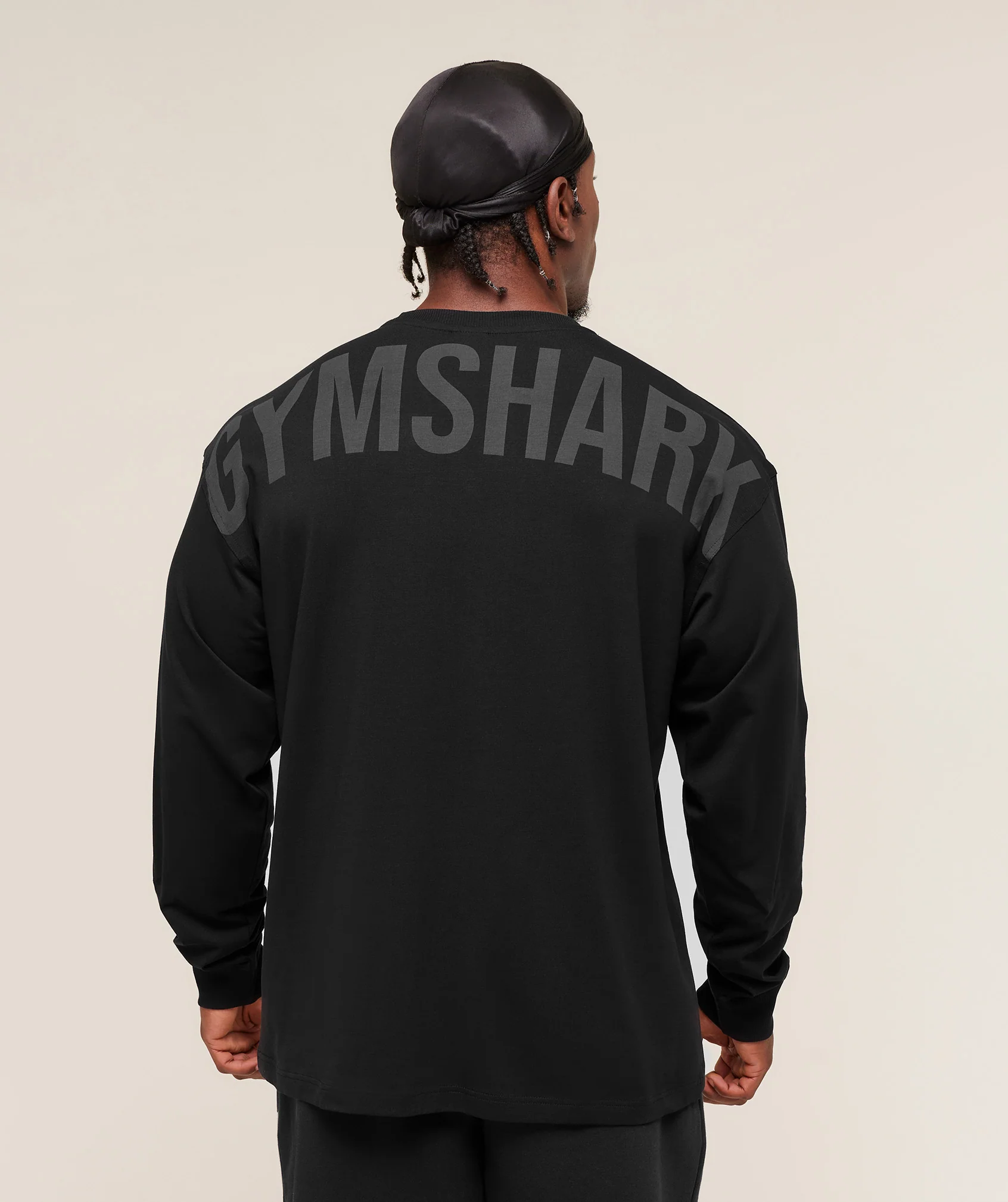 Gymshark Power Long Sleeve T-Shirt - Black/Asphalt Grey - Image 4