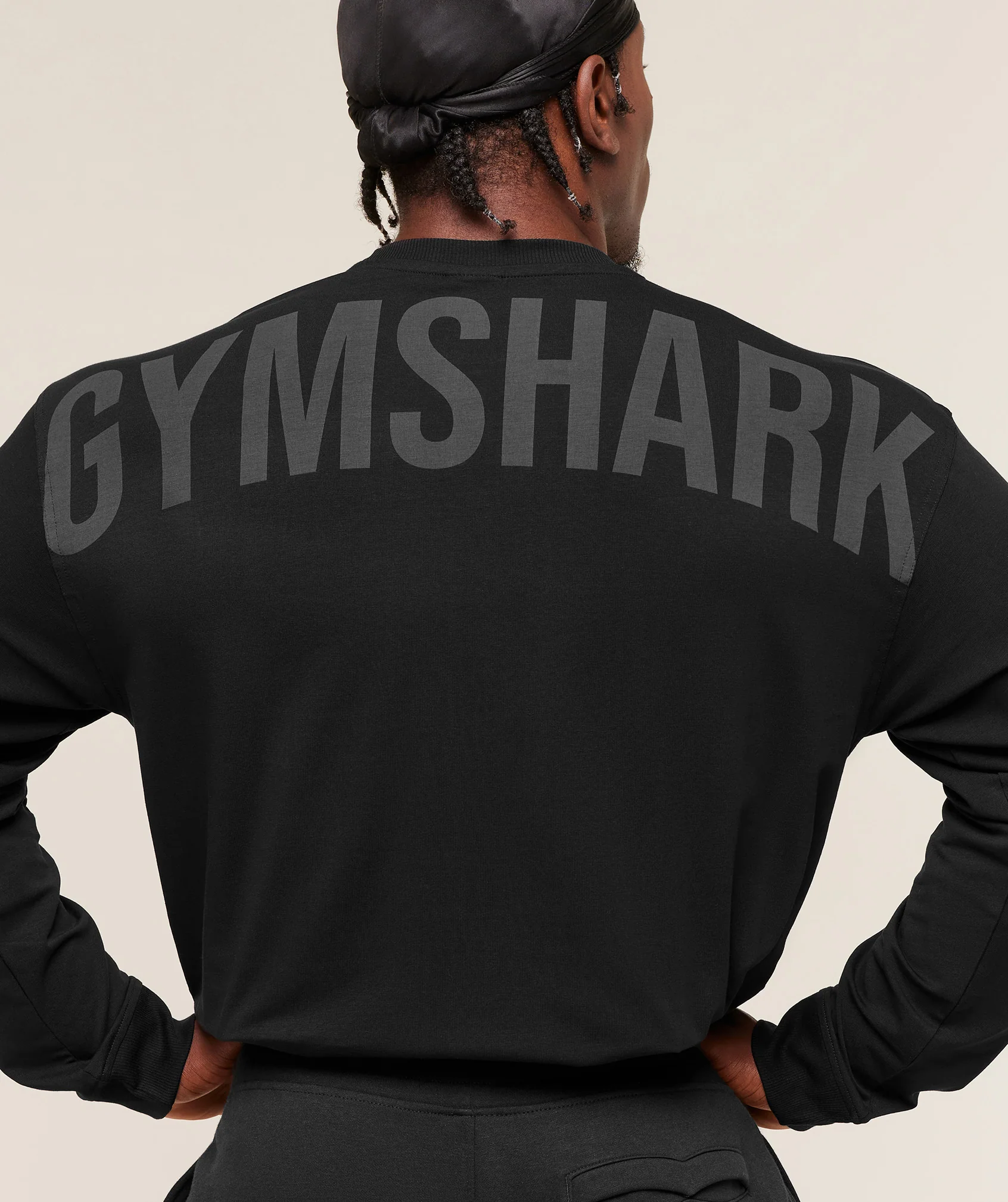 Gymshark Power Long Sleeve T-Shirt - Black/Asphalt Grey - Image 5