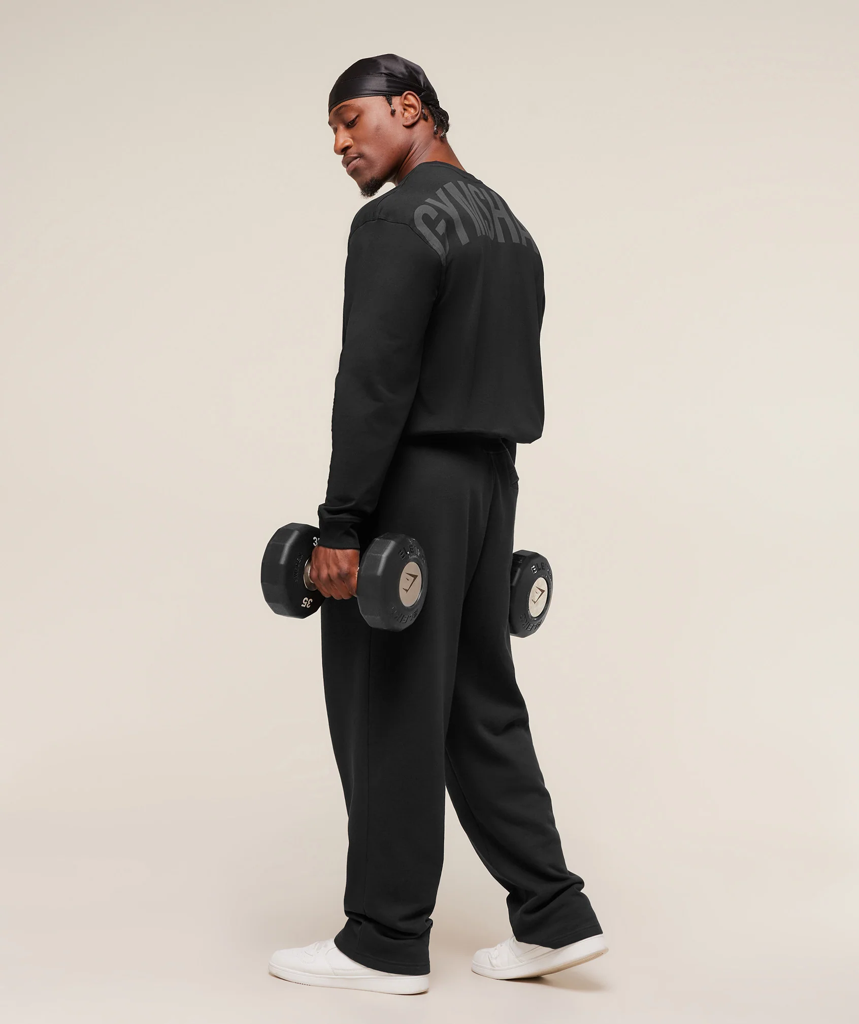 Gymshark Power Long Sleeve T-Shirt - Black/Asphalt Grey - Image 6
