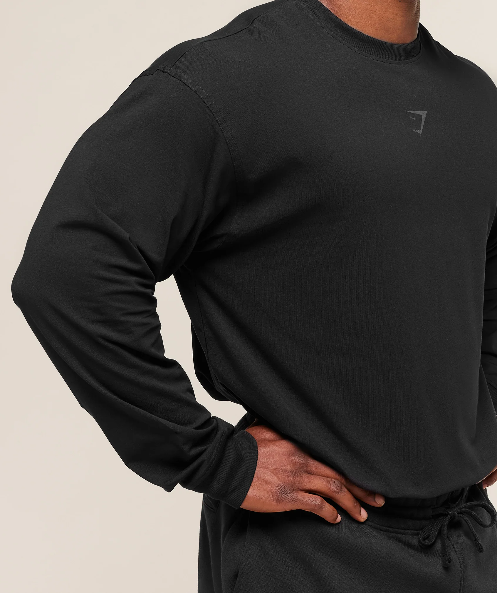Gymshark Power Long Sleeve T-Shirt - Black/Asphalt Grey - Image 7