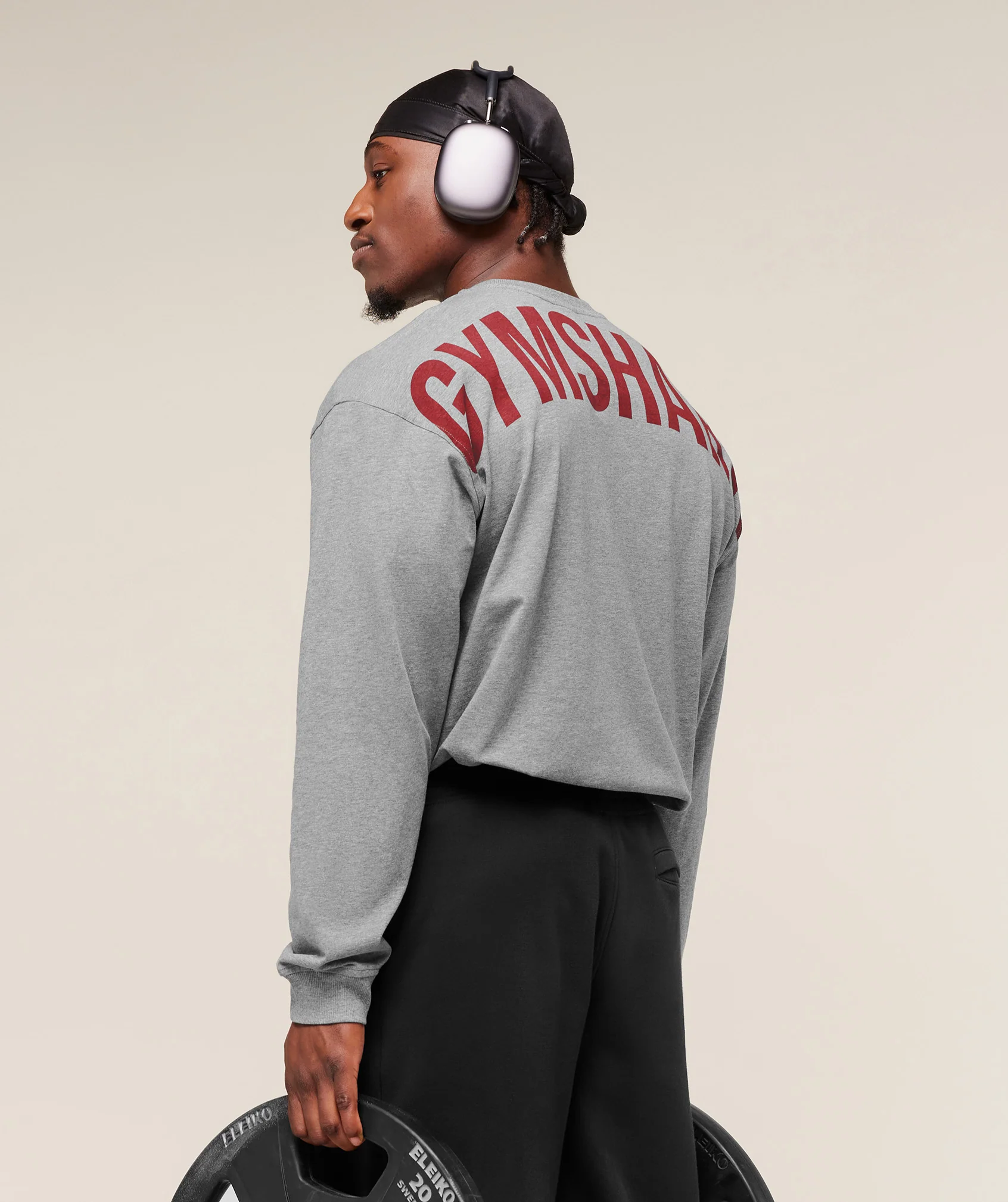 Gymshark Power Long Sleeve T-Shirt - Charcoal Core Marl - Image 3