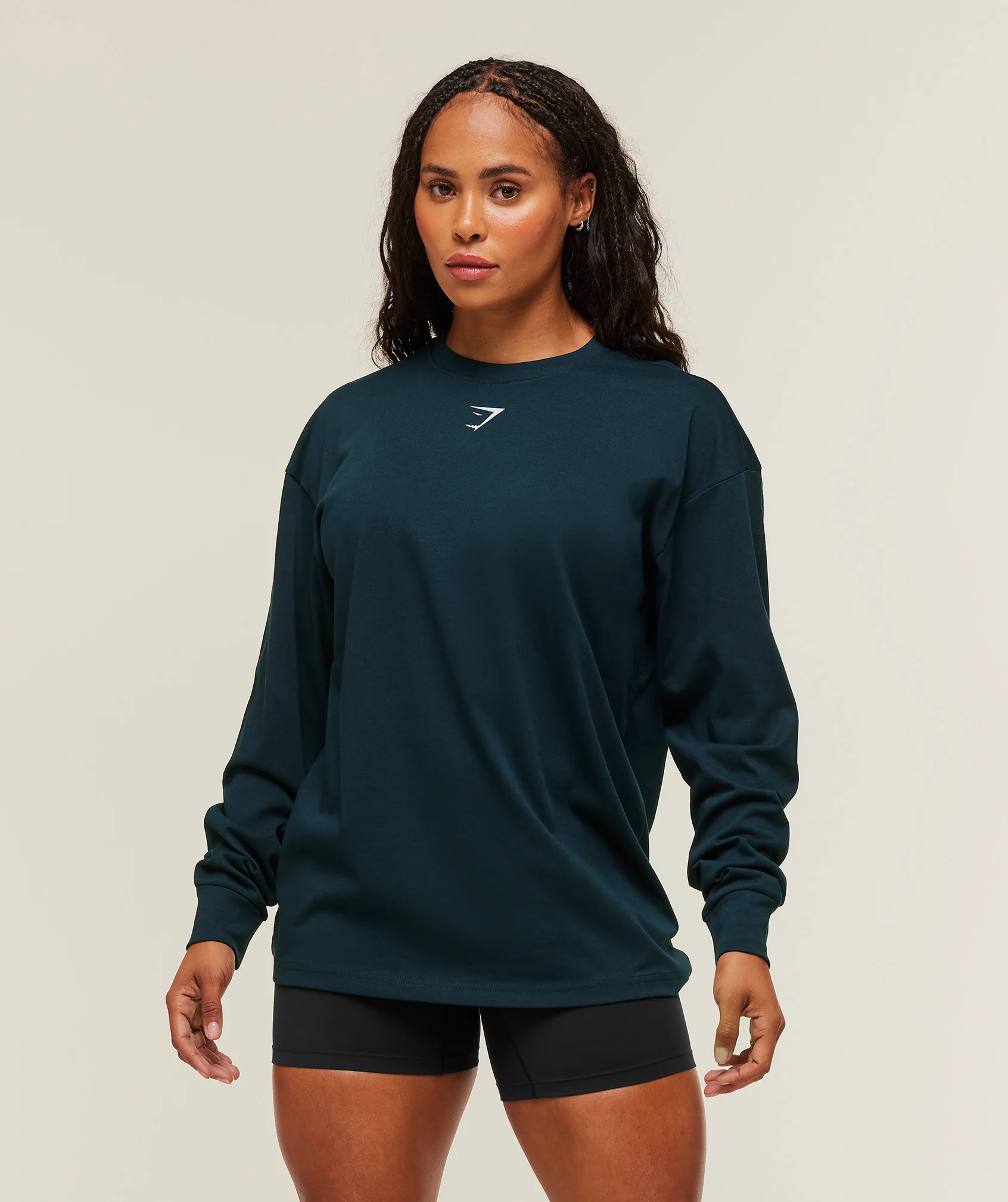 Gymshark Power Long Sleeve Top - Deep Petrol Blue/Smoke Blue - Image 2