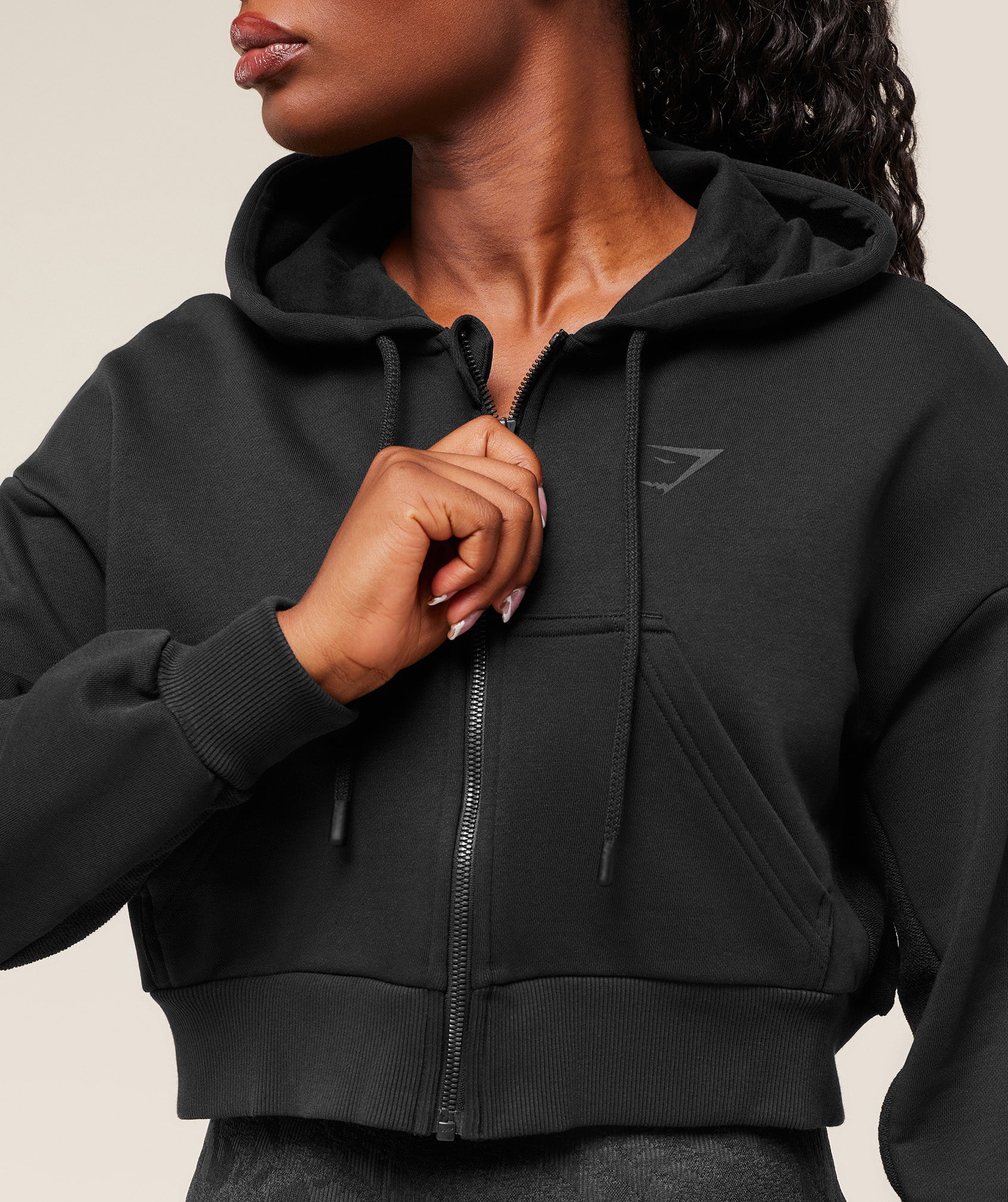 Gymshark Power Midi Zip Hoodie - Black - Image 5