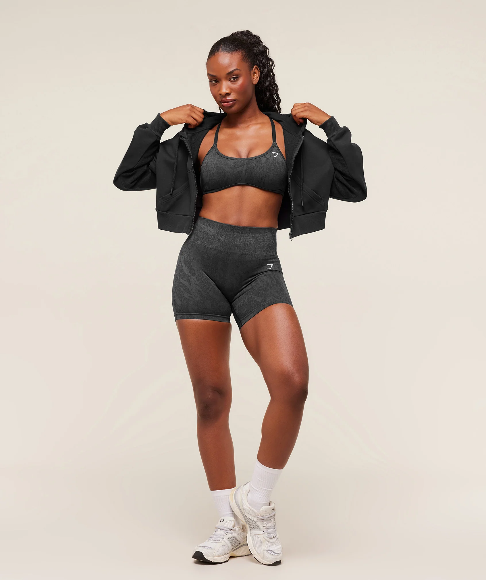 Gymshark Power Midi Zip Hoodie - Black - Image 6