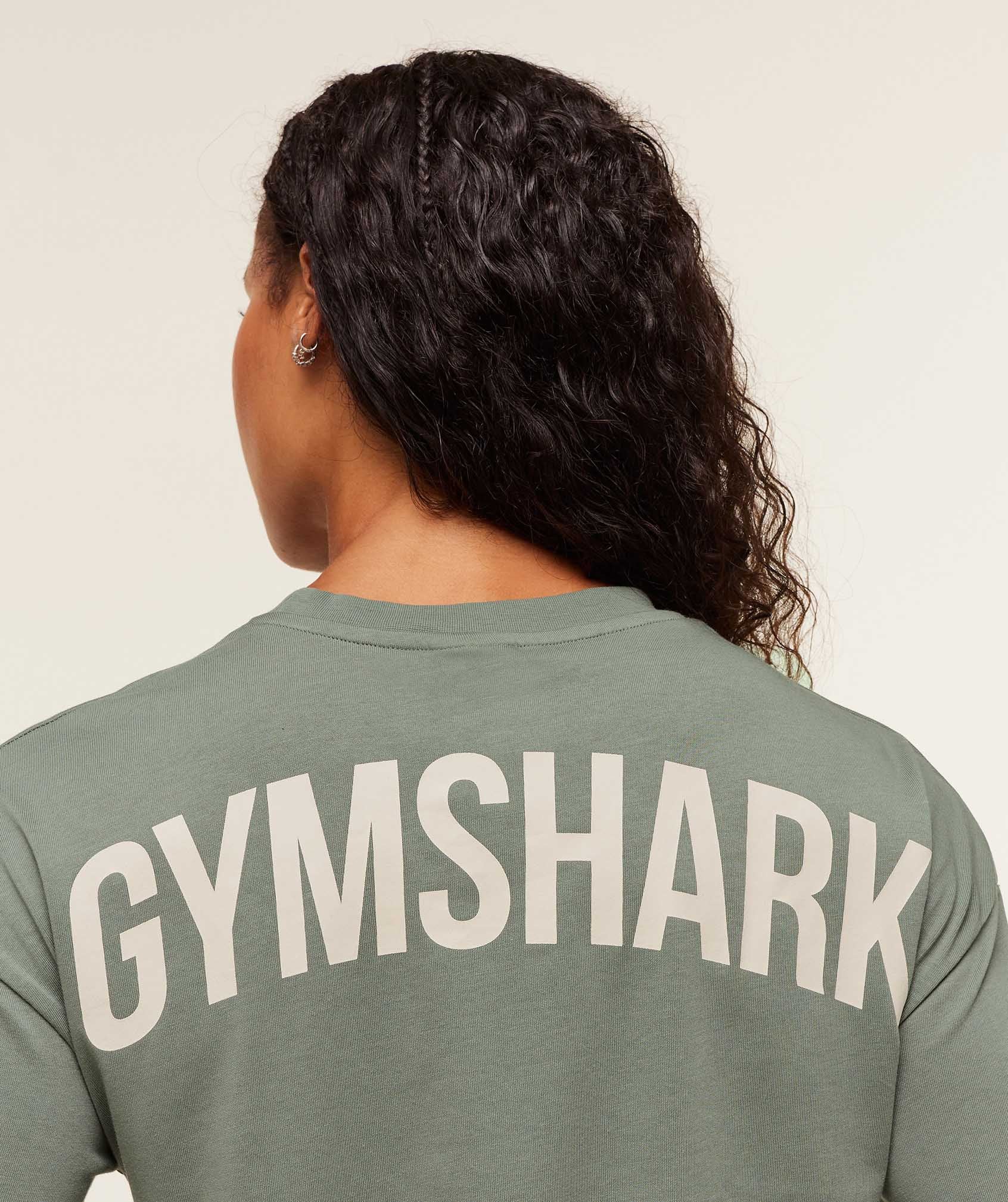 Gymshark GS Power Oversized T-Shirt - Unit Green/Oat White - Image 5