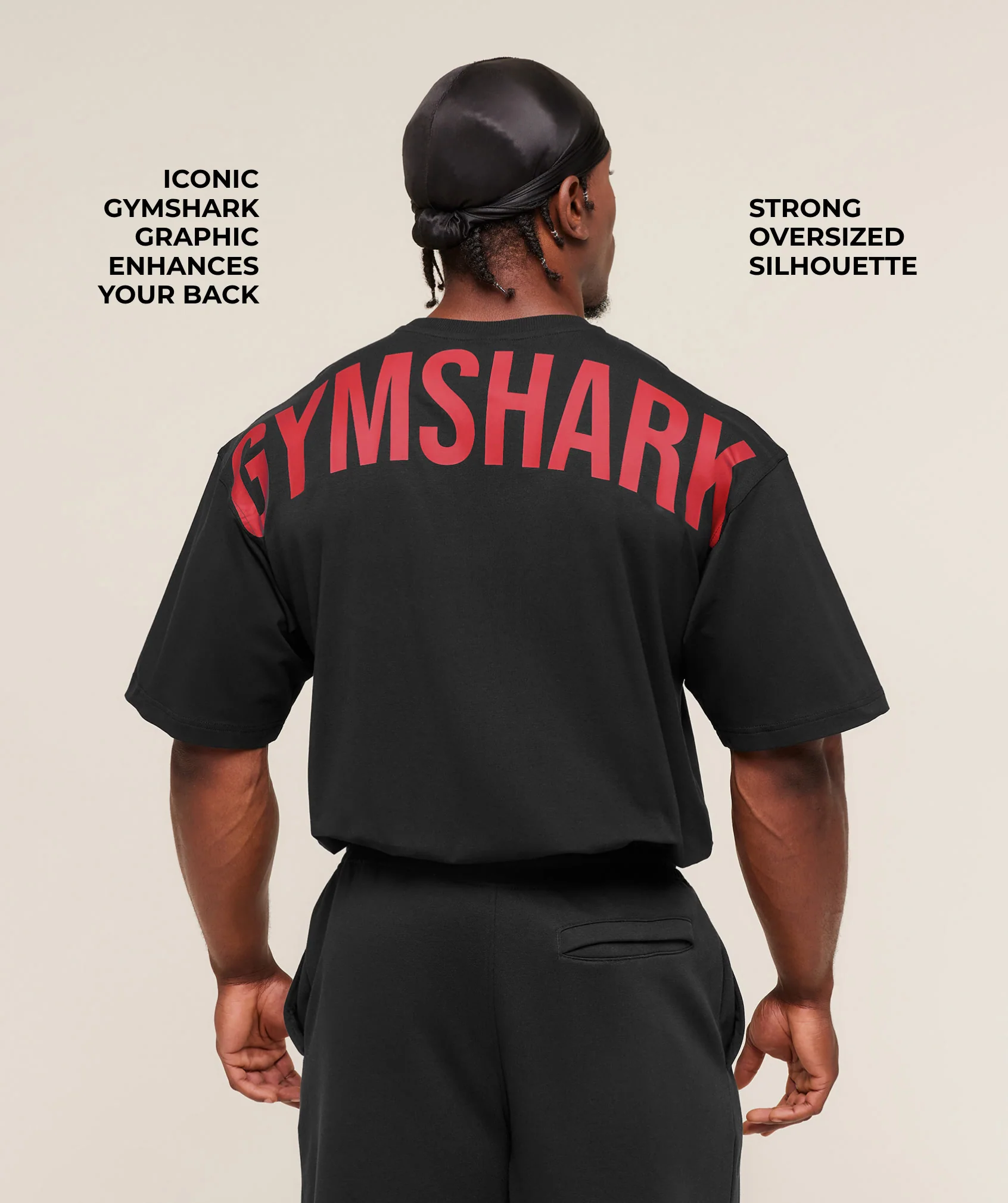 Gymshark Power T-Shirt - Black/Conditioning Red - Image 2