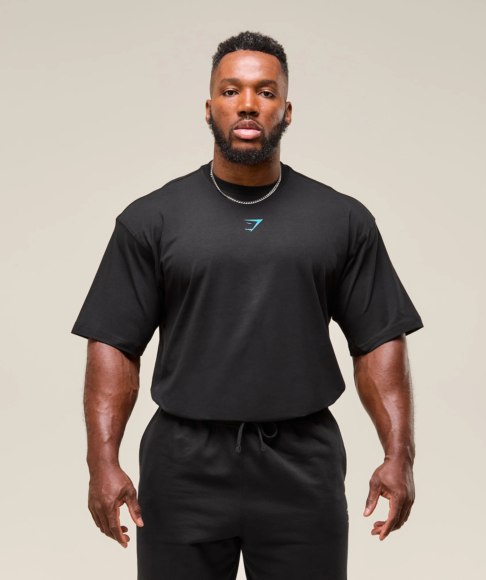 Gymshark Power T-Shirt - Black/Brand Blue - Image 2