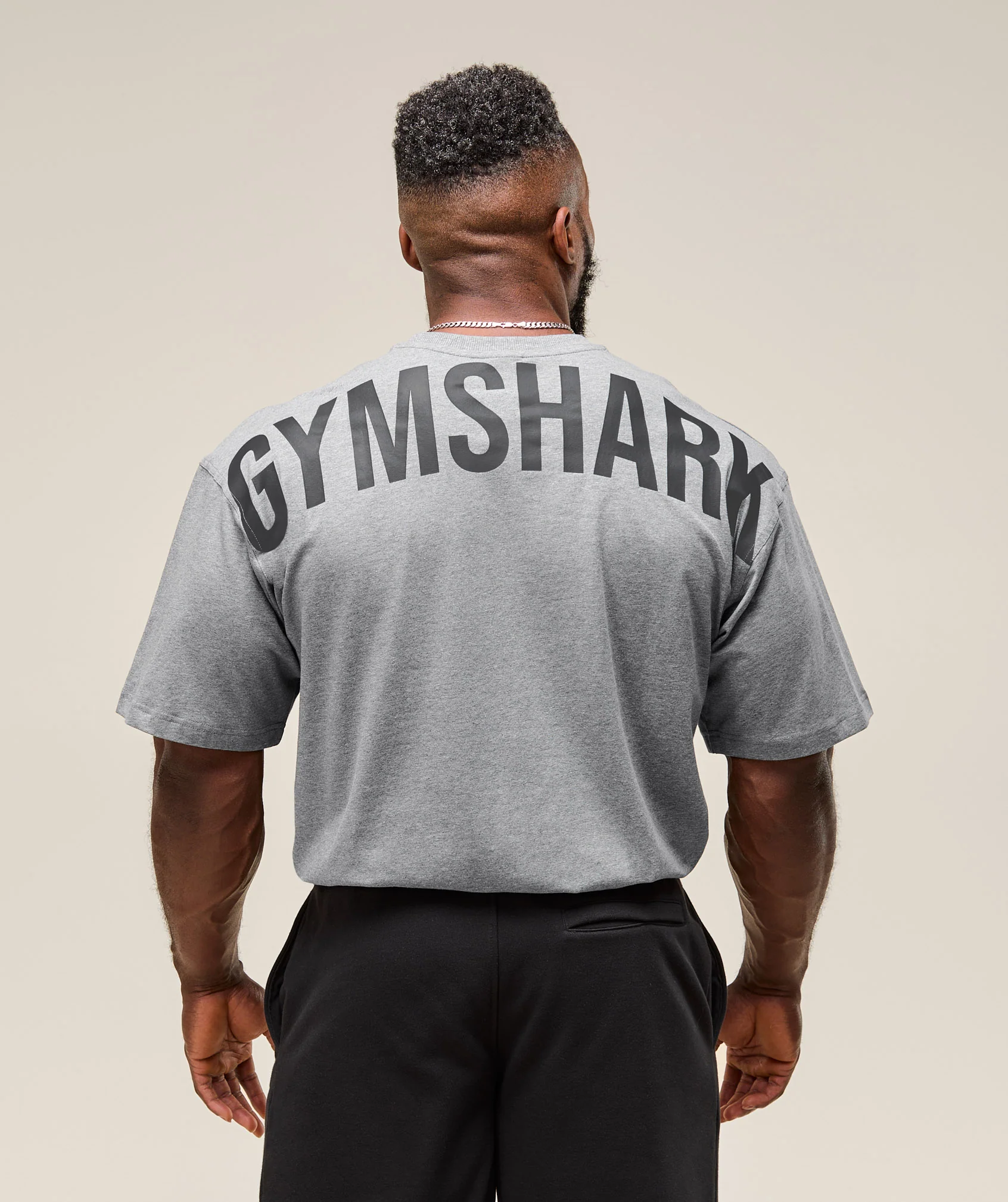 Gymshark Power T-Shirt - Charcoal Core Marl/Black