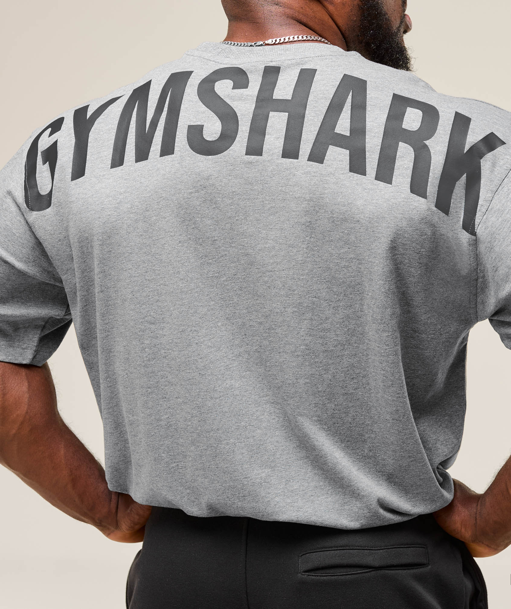 Gymshark Power T-Shirt - Charcoal Core Marl/Black - Image 6